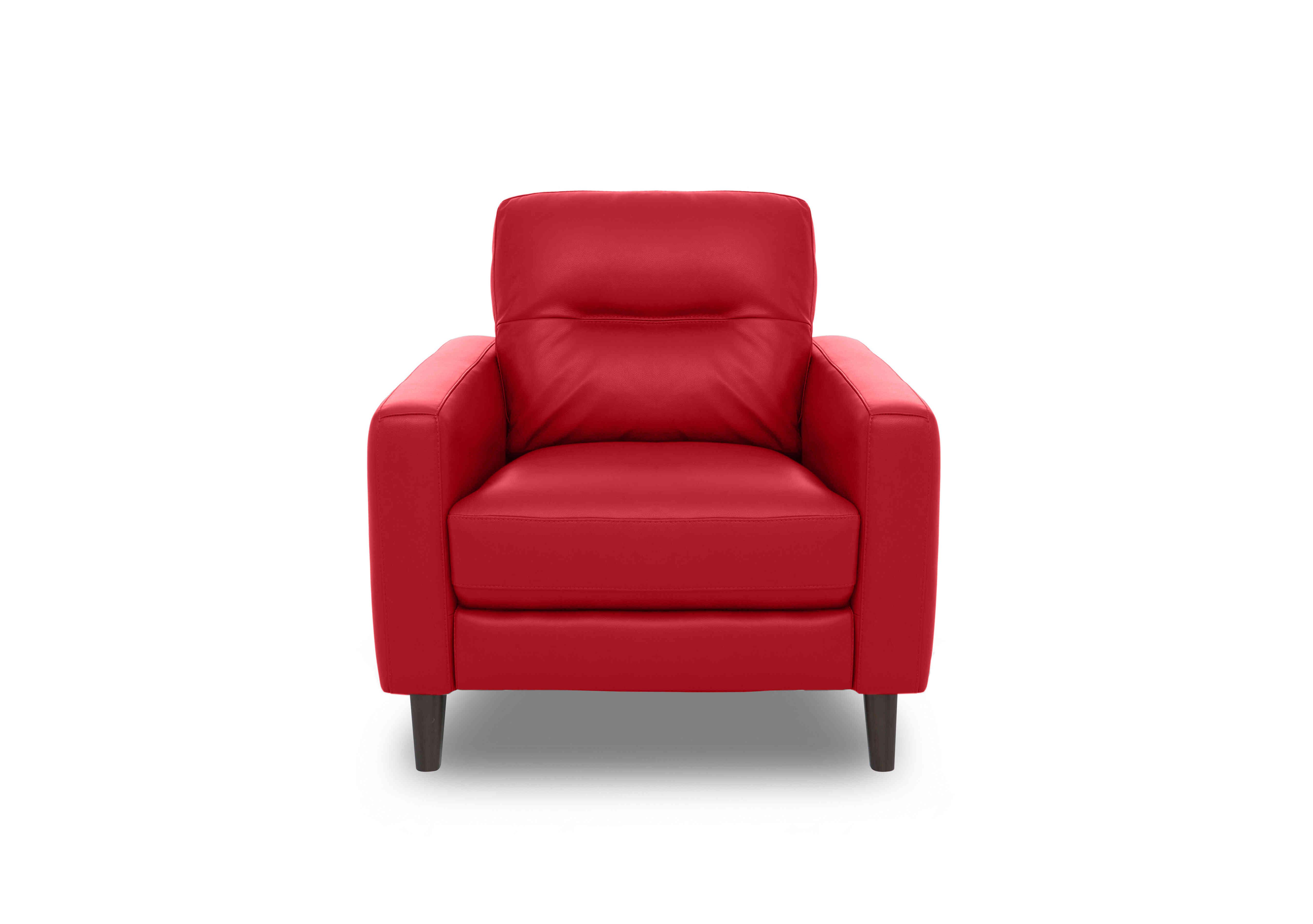 Jules Leather Chair in Bv-0008 Pure Red on Furniture Village
