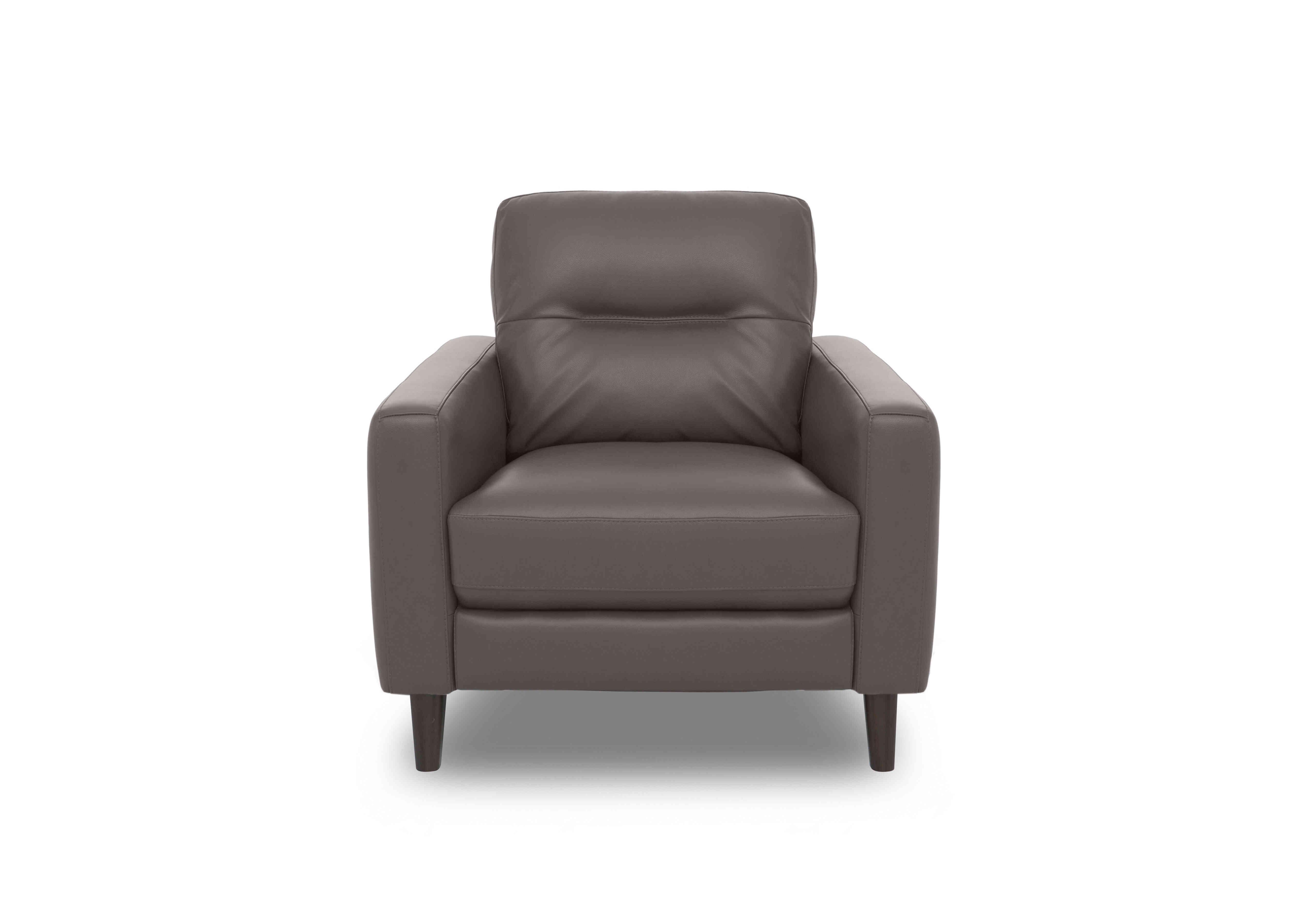 Jules Leather Chair in Bv-042e Elephant on Furniture Village