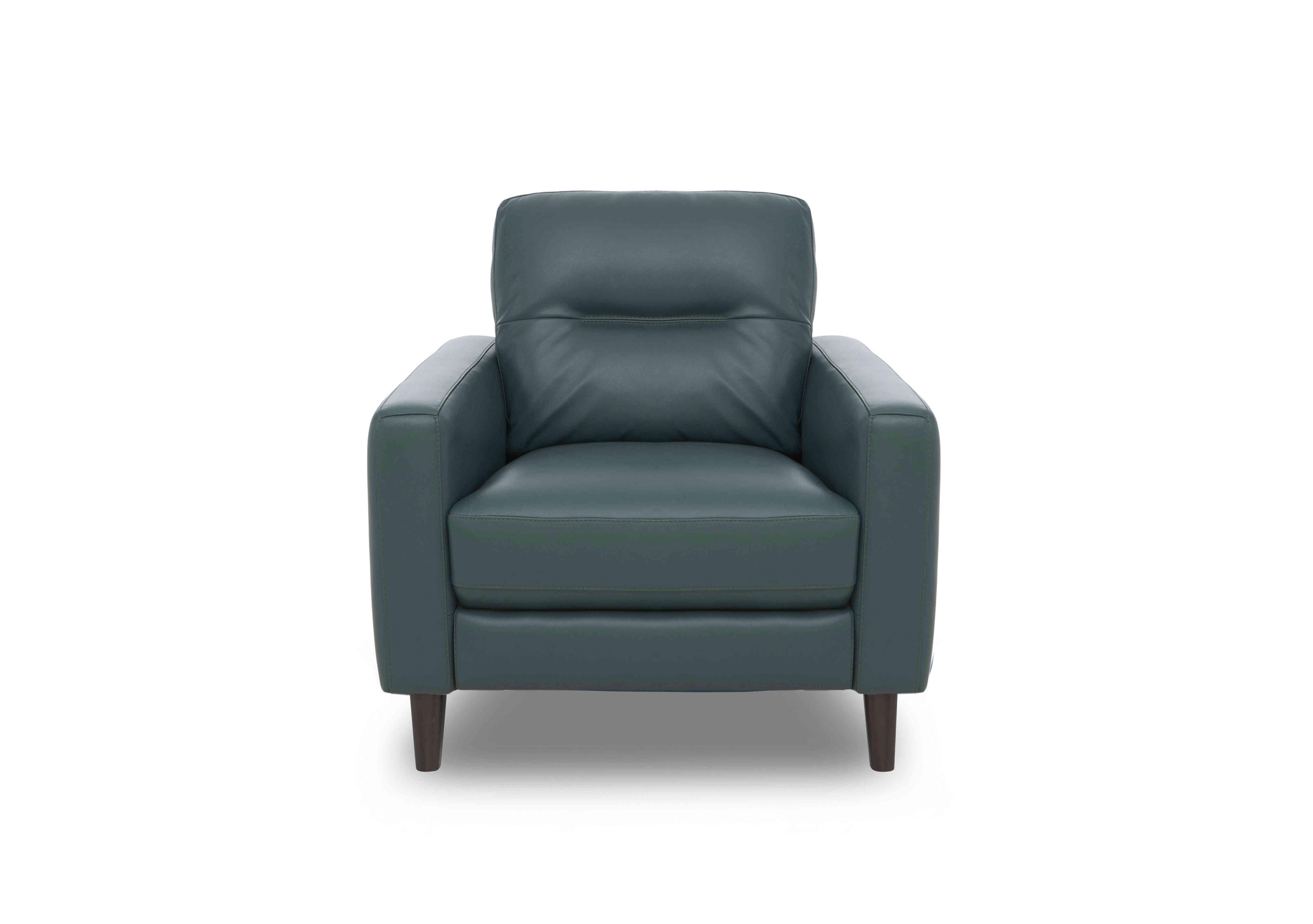 Jules Leather Chair in Bv-301e Lake Green on Furniture Village