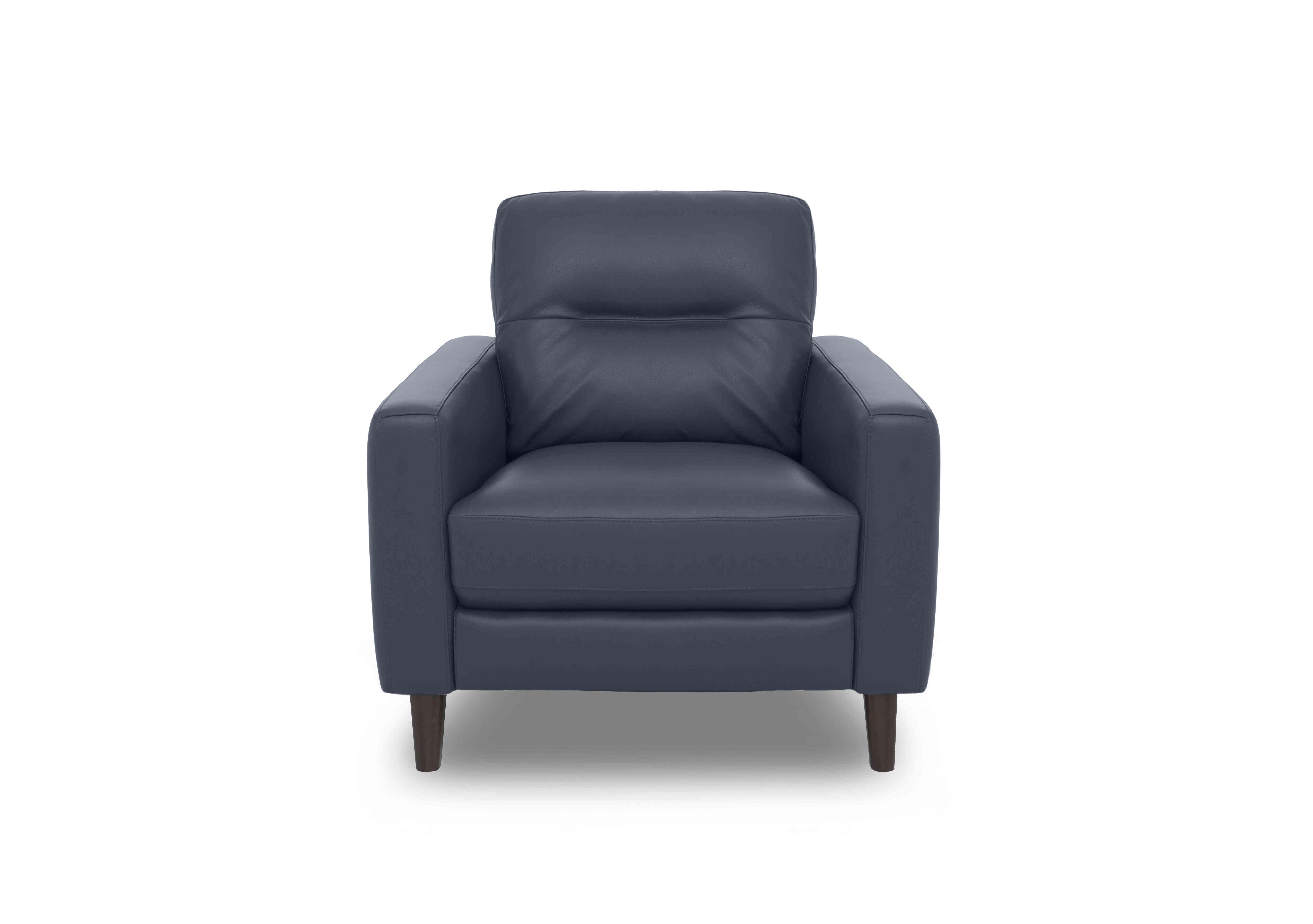 Jules Leather Chair in Bv-313e Ocean Blue on Furniture Village