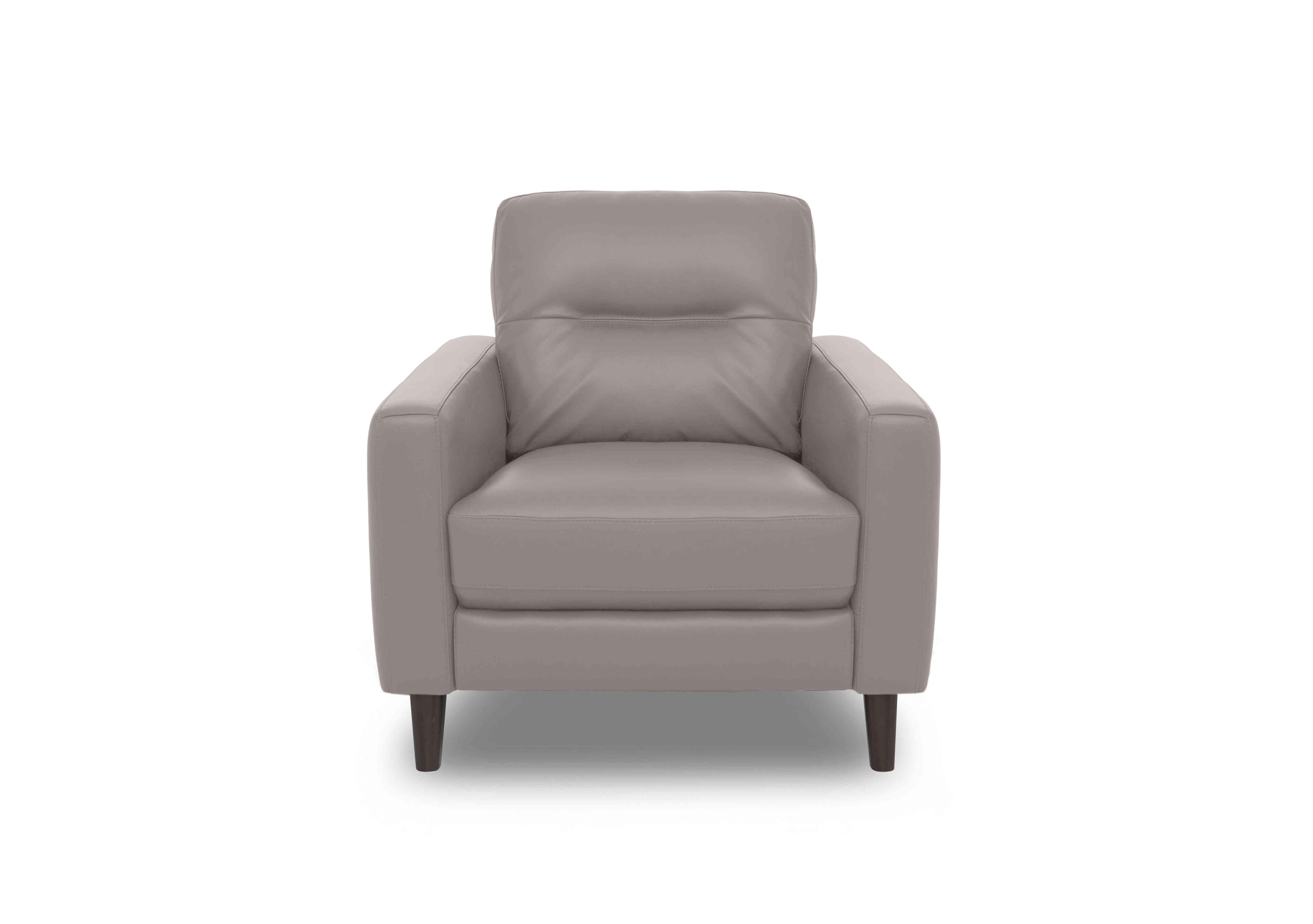 Jules Leather Chair in Bv-946b Silver Grey on Furniture Village