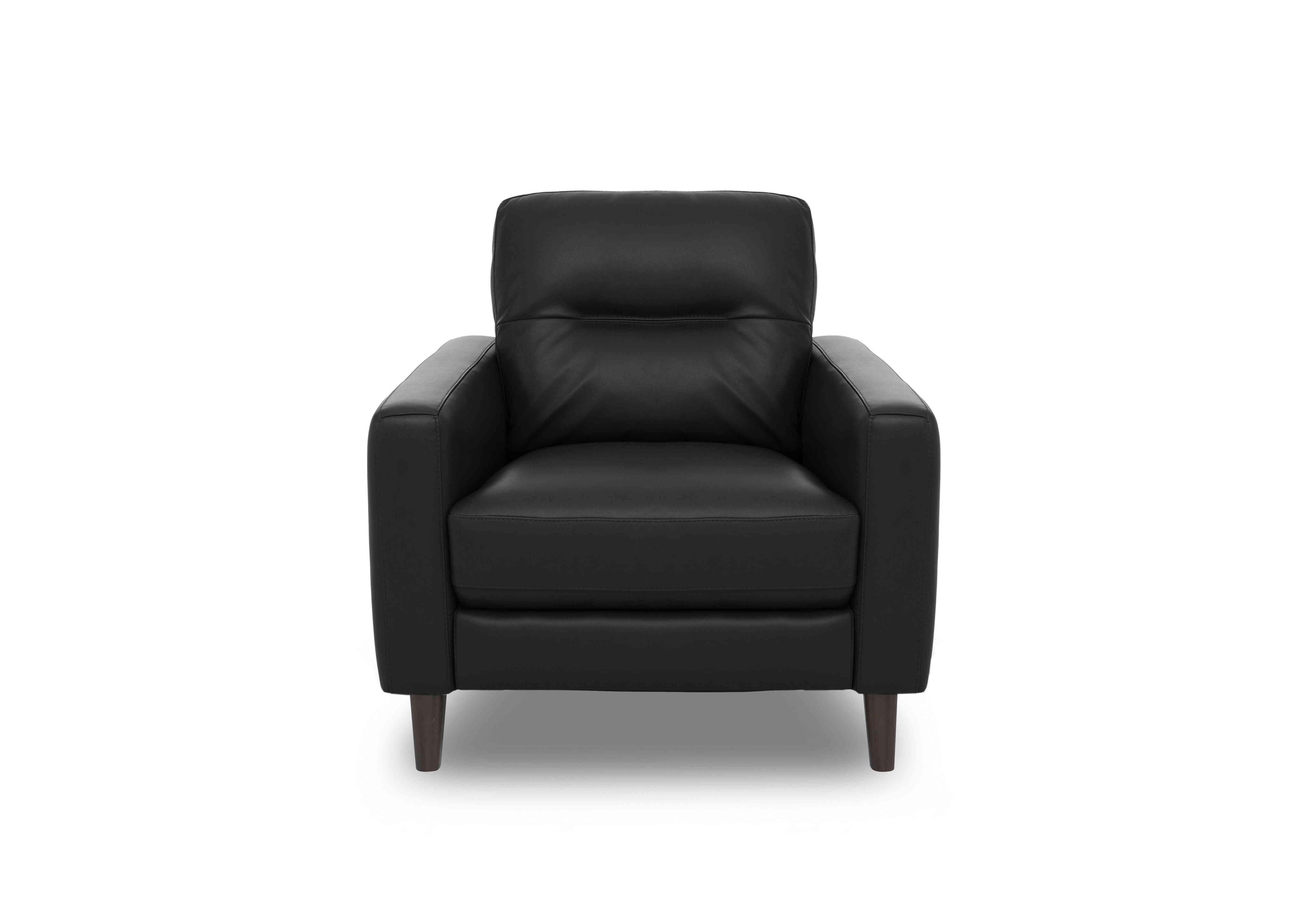 Jules Leather Chair in Nc-023c Black on Furniture Village