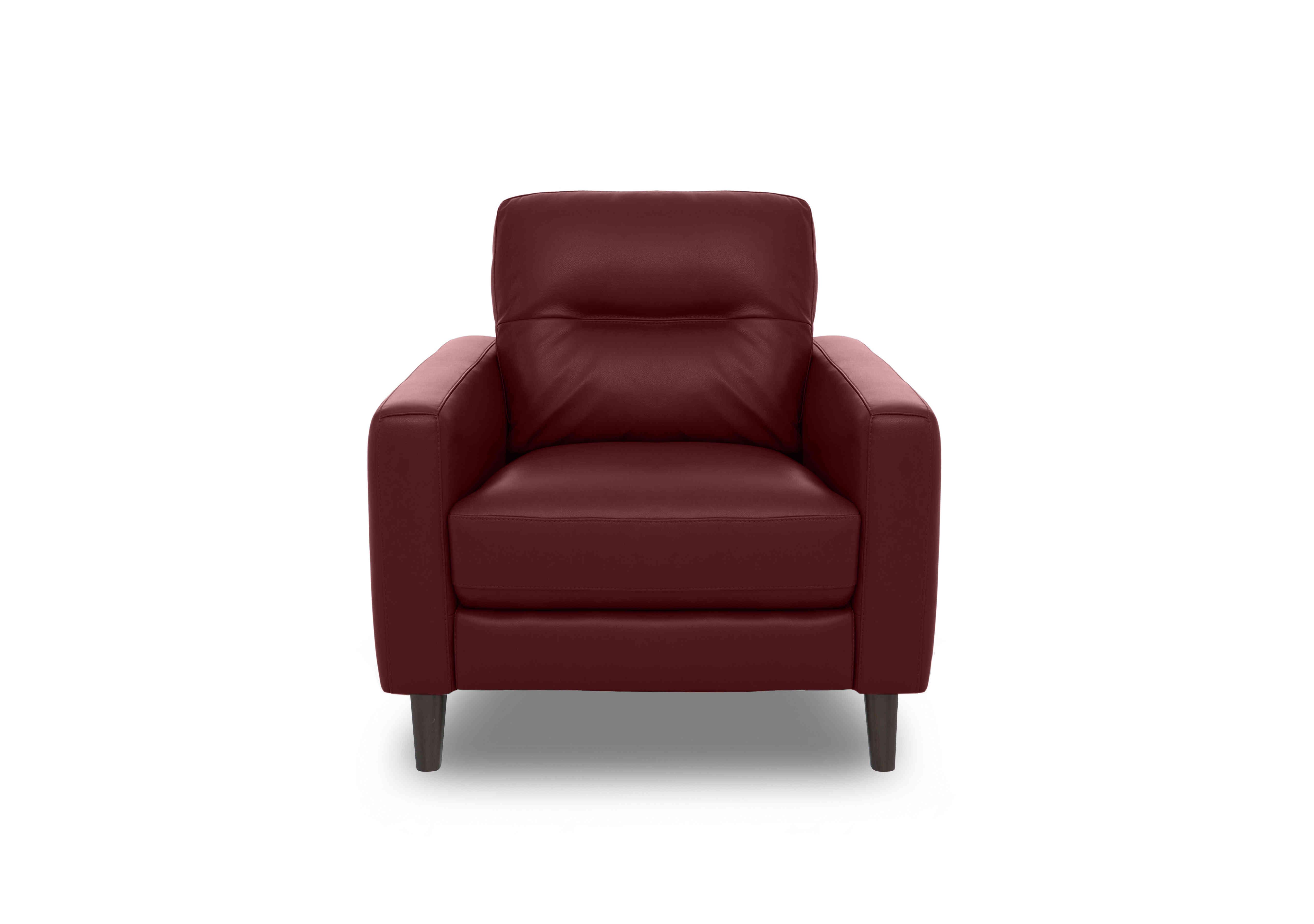 Jules Leather Chair in Nc-035c Deep Red on Furniture Village