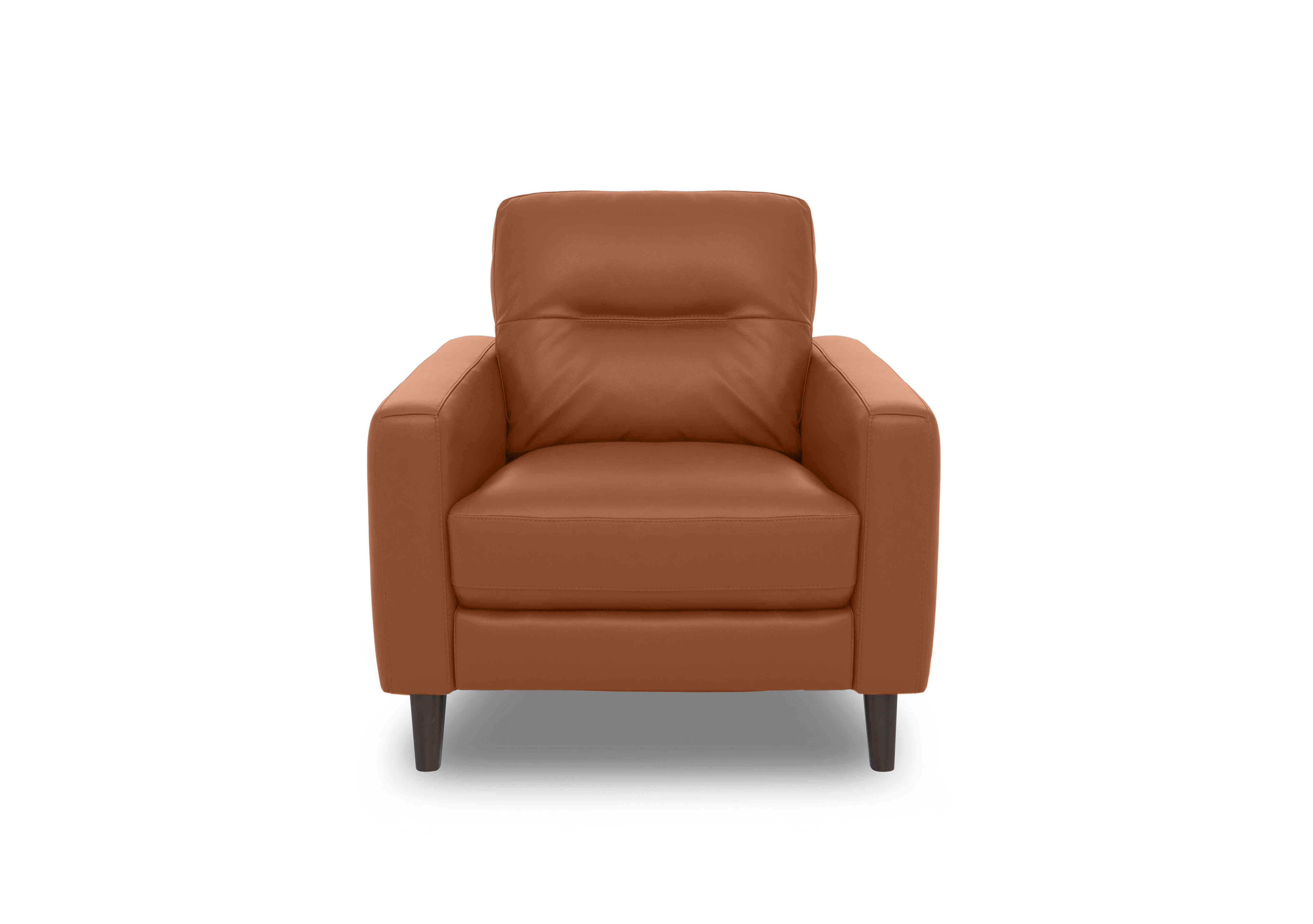 Jules Leather Chair in Nc-334e Pecan Brown on Furniture Village