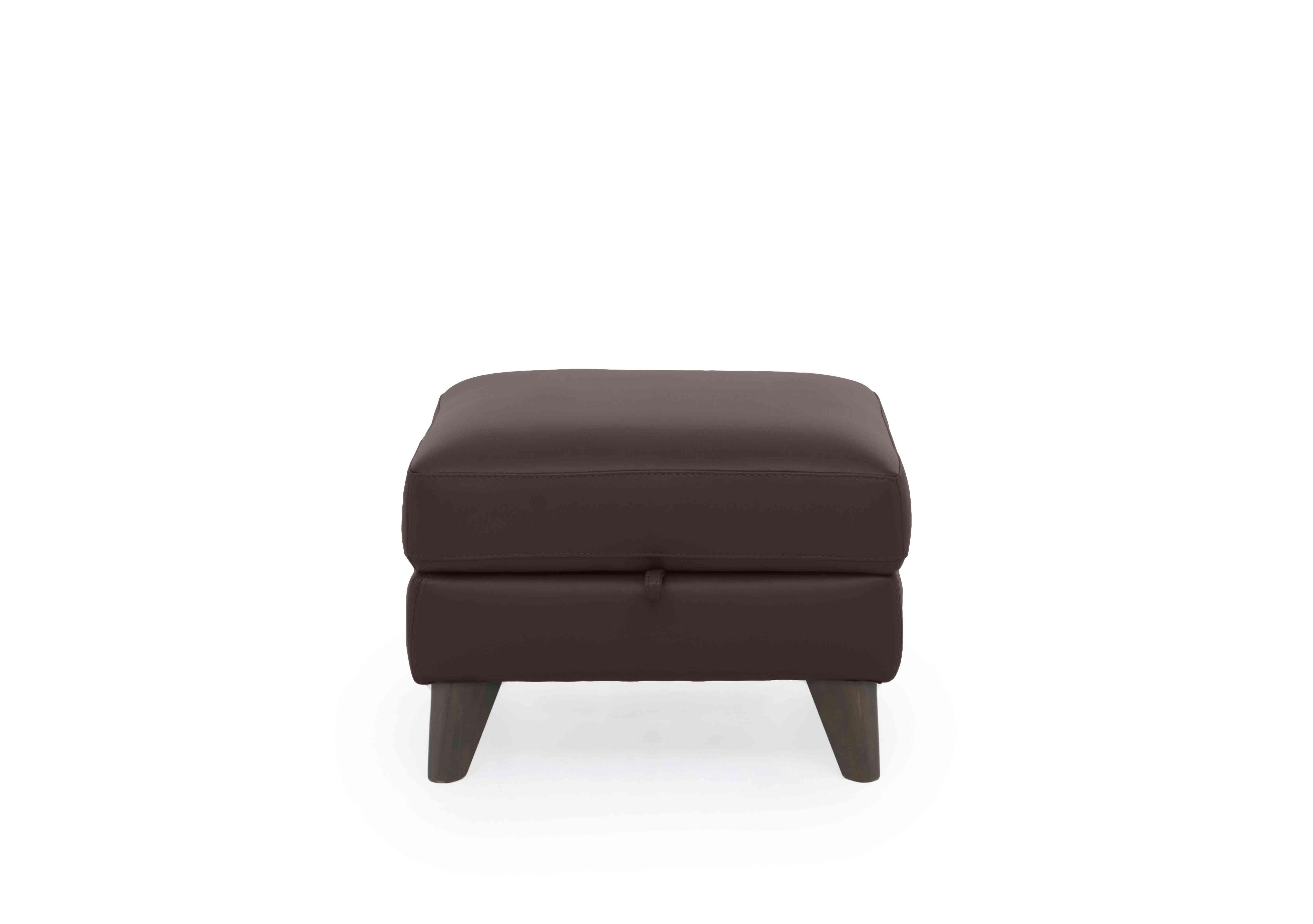 Jules Leather Storage Stool in An-727b Dark Brown on Furniture Village