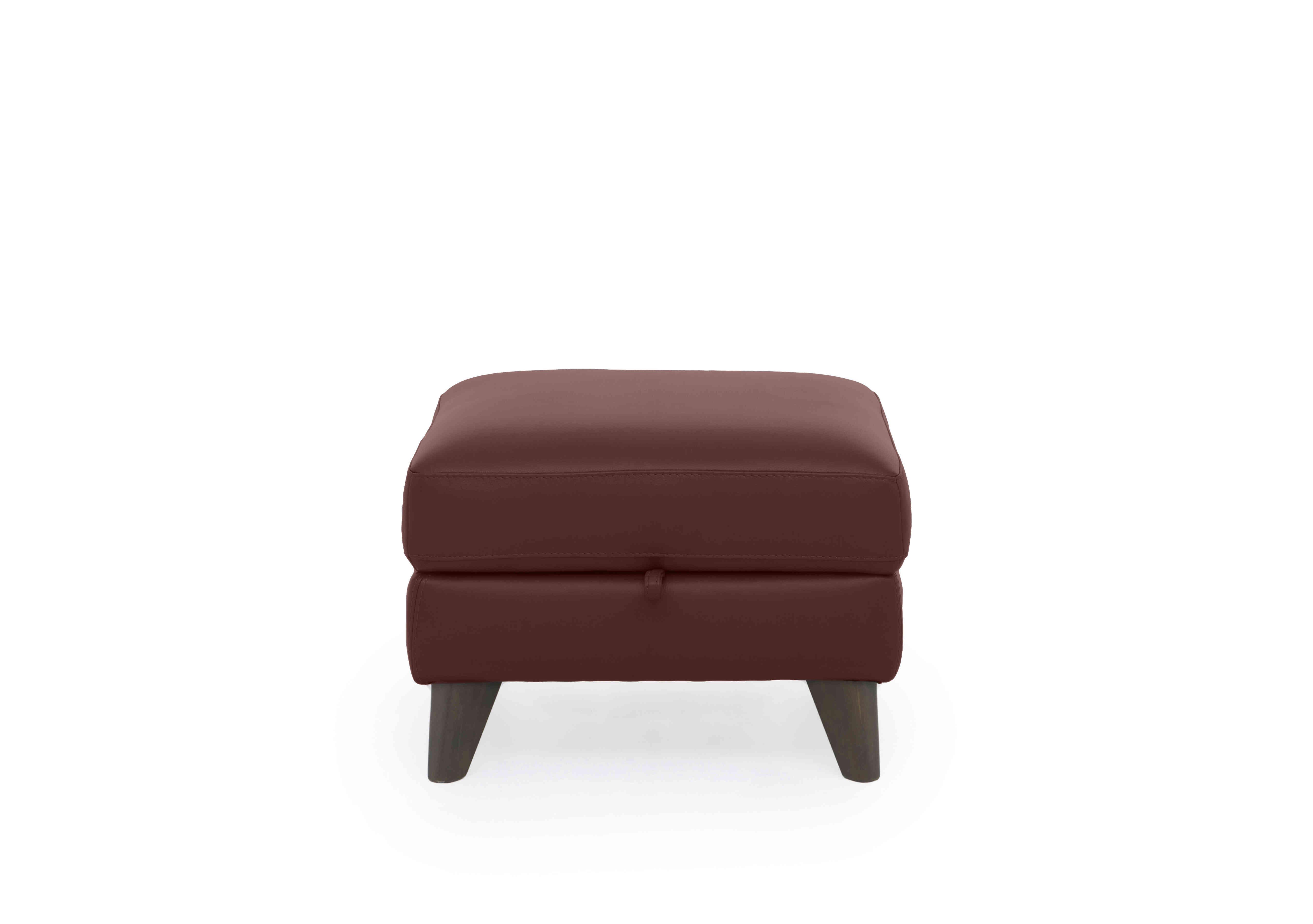 Jules Leather Storage Stool in An-751b Burgundy on Furniture Village