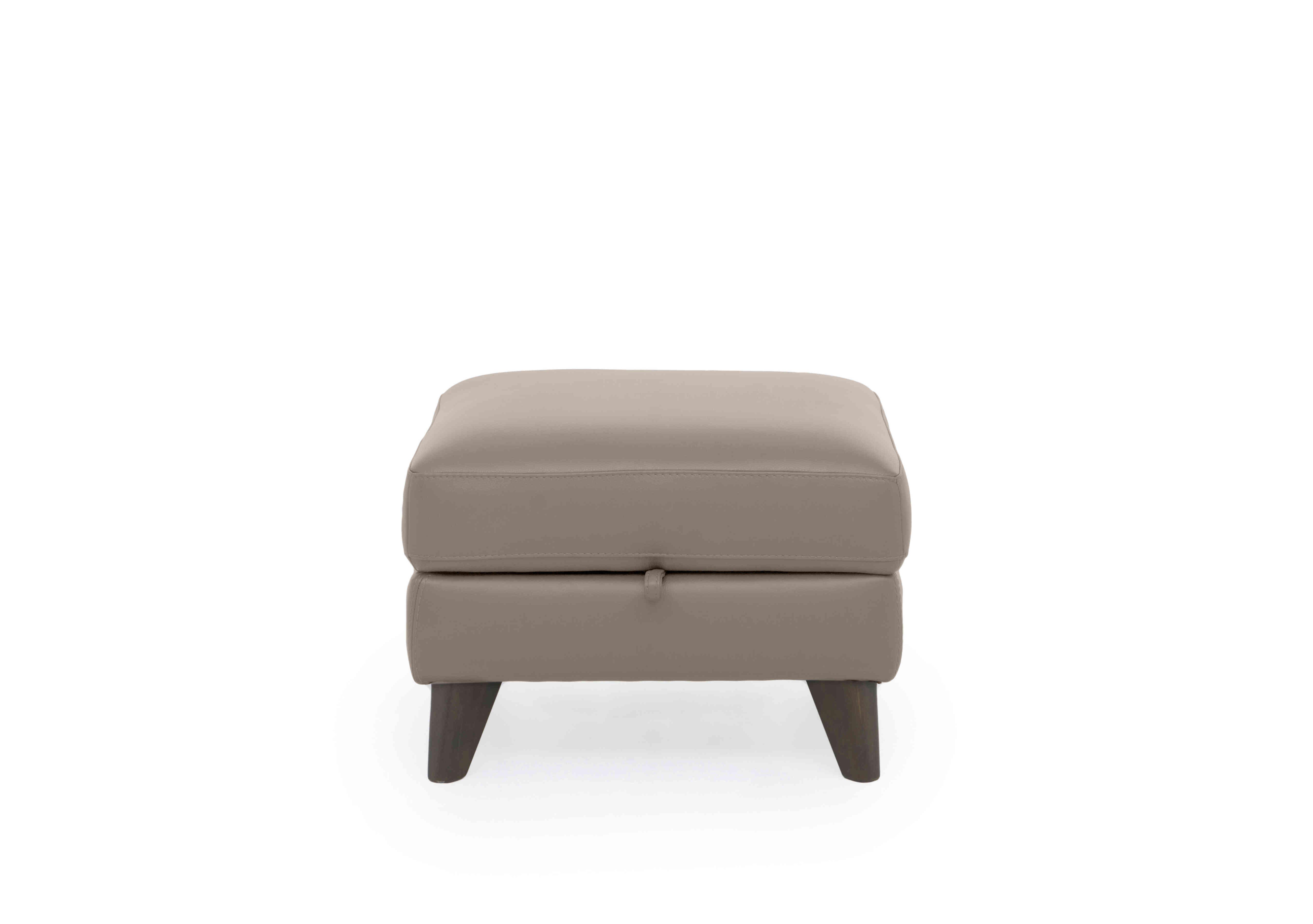 Jules Leather Storage Stool in An-946b Silver Grey on Furniture Village