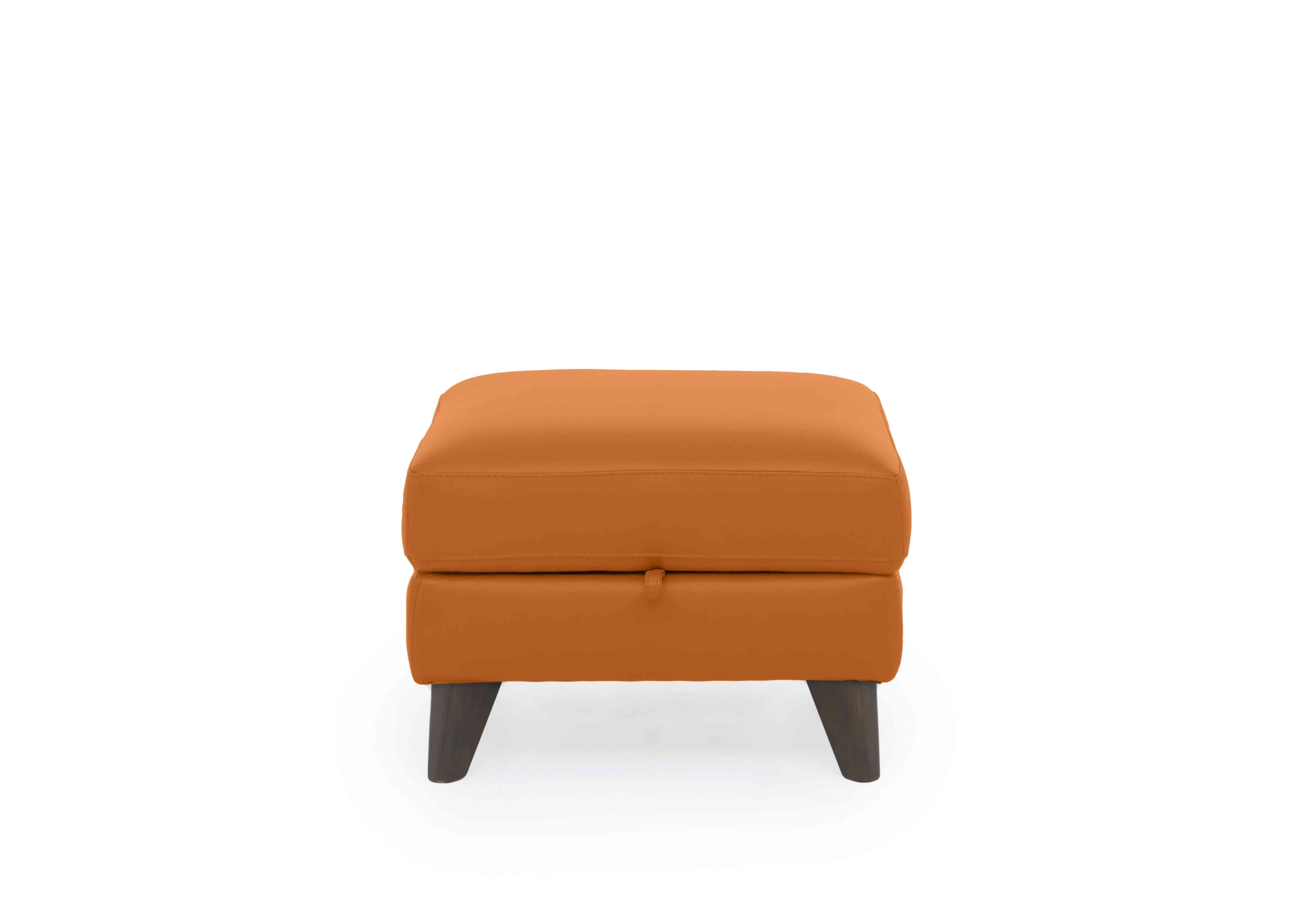 Jules Leather Storage Stool in Bv-335e Honey Yellow on Furniture Village