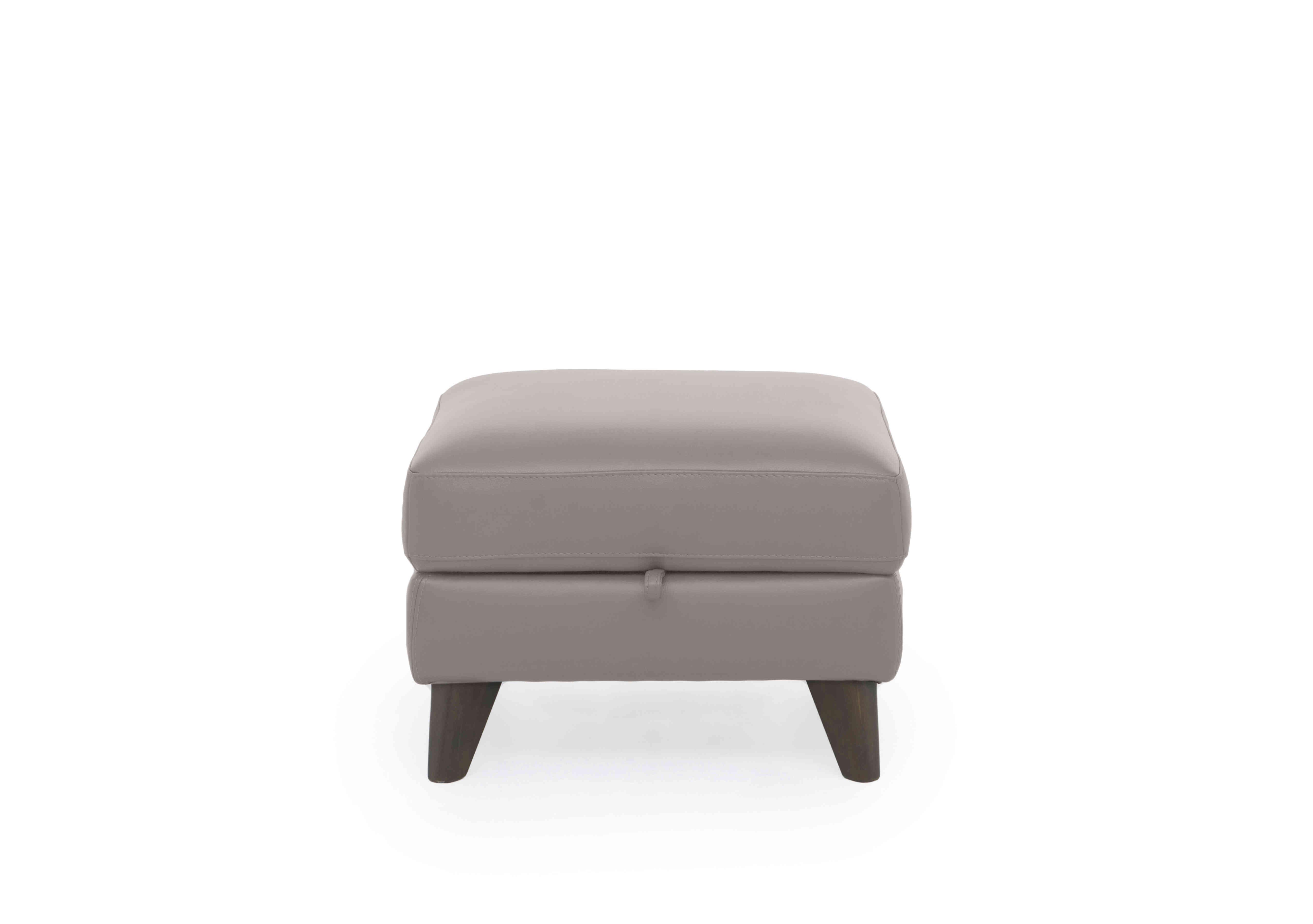 Jules Leather Storage Stool in Bv-946b Silver Grey on Furniture Village