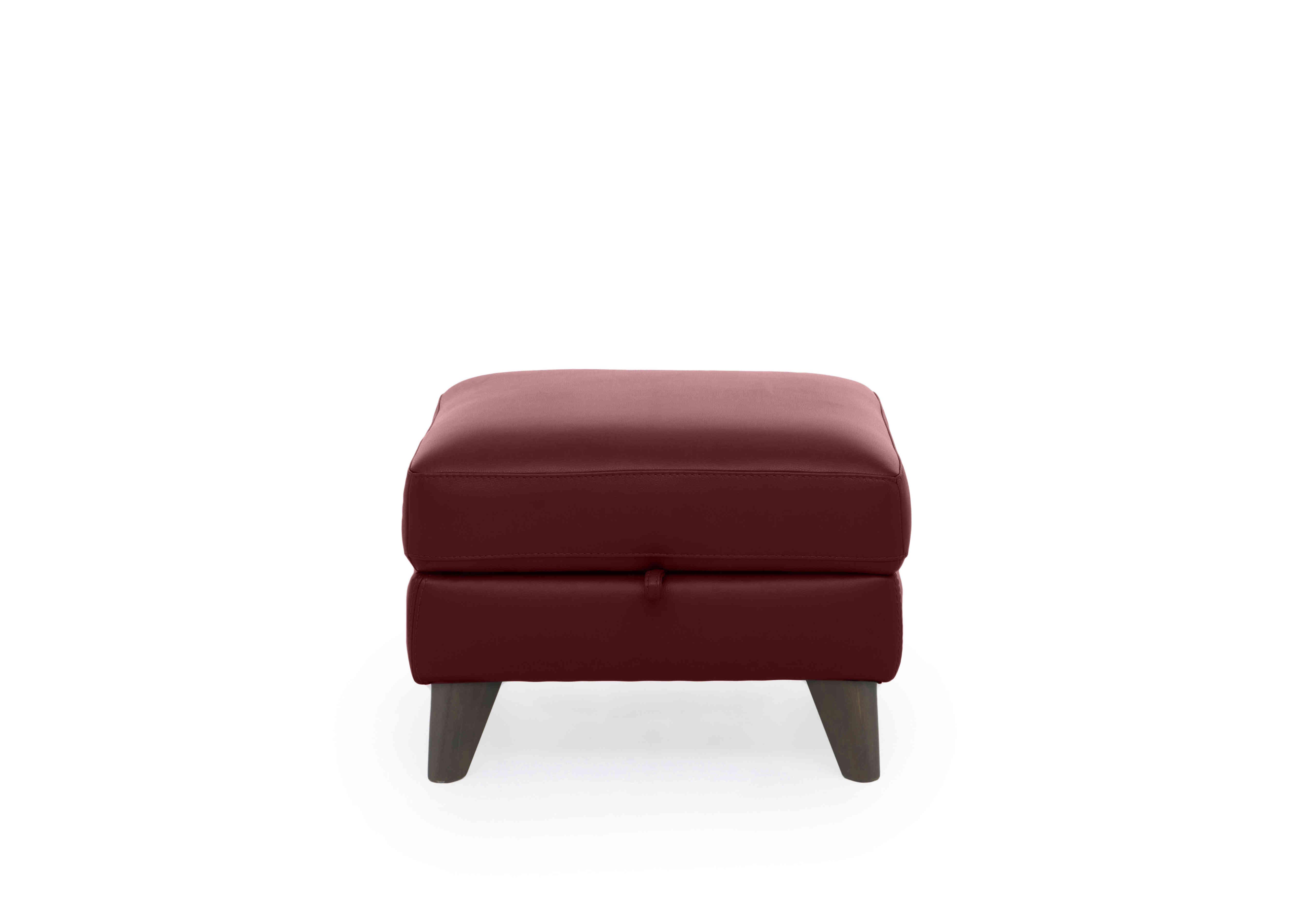 Jules Leather Storage Stool in Hw-035c Deep Red on Furniture Village