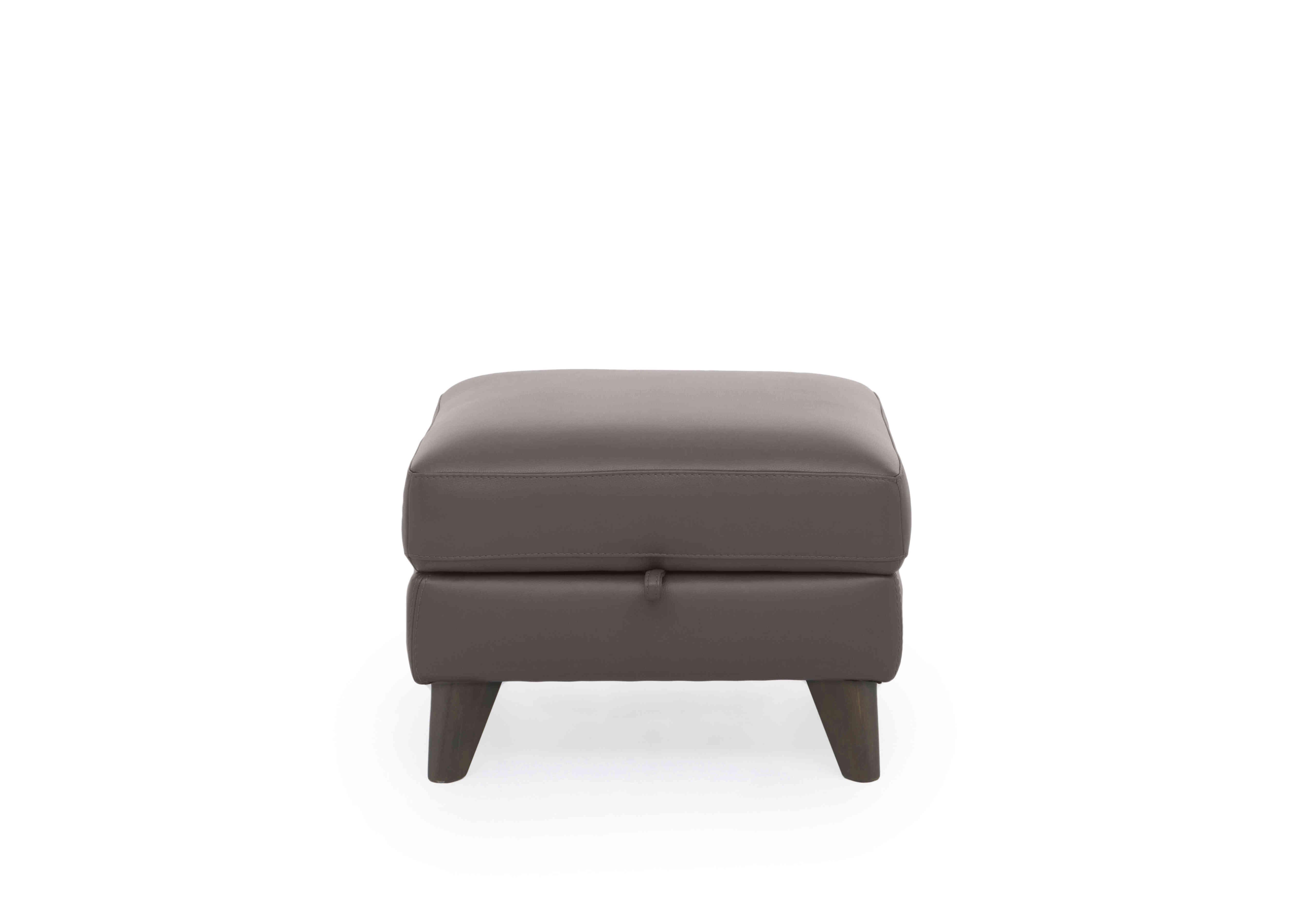 Jules Leather Storage Stool in Hw-042e Elephant on Furniture Village