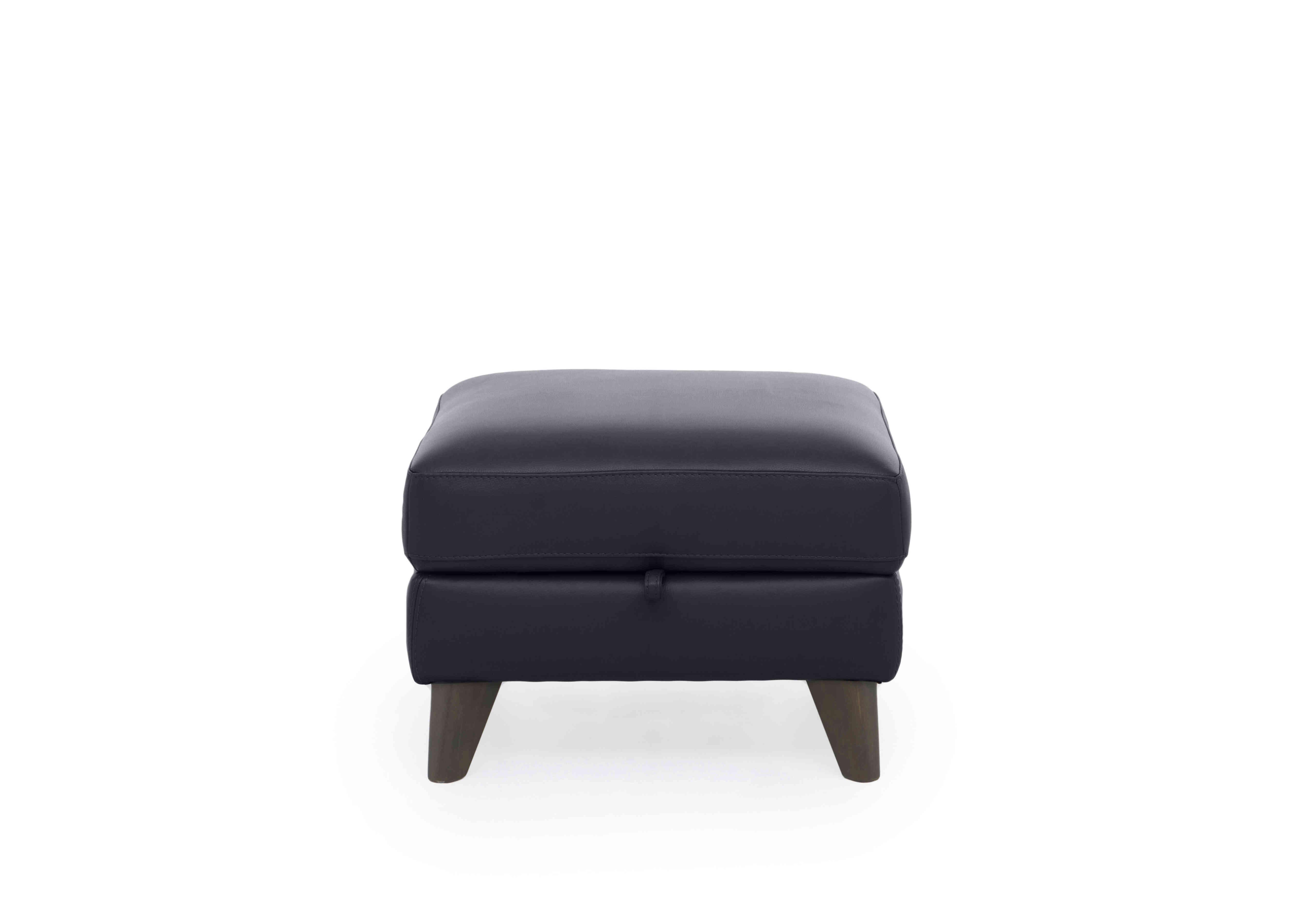 Jules Leather Storage Stool in Hw-887c Black on Furniture Village