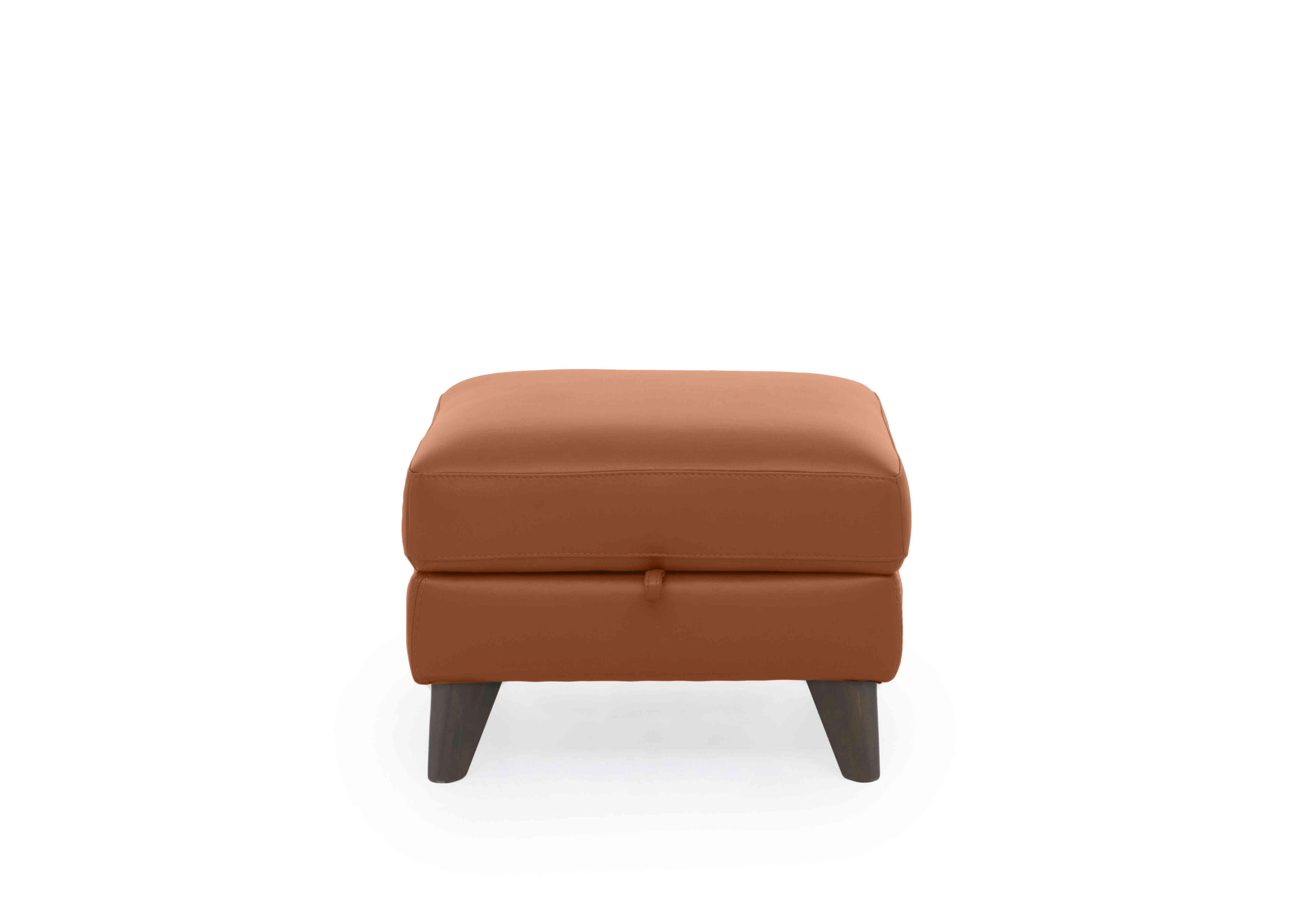 Jules Leather Storage Stool in Nc-334e Pecan Brown on Furniture Village