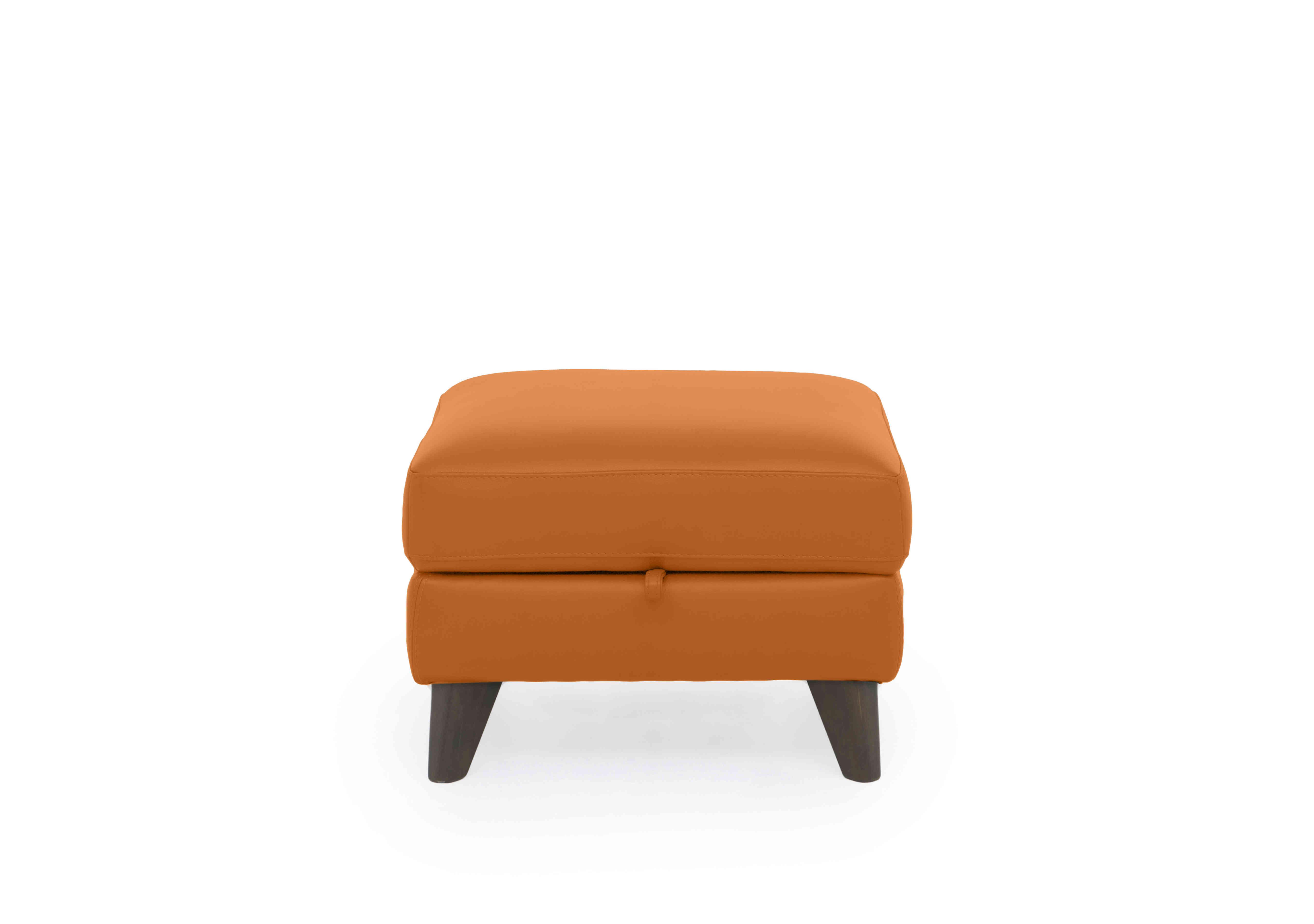 Jules Leather Storage Stool in Nc-335e Honey Yellow on Furniture Village