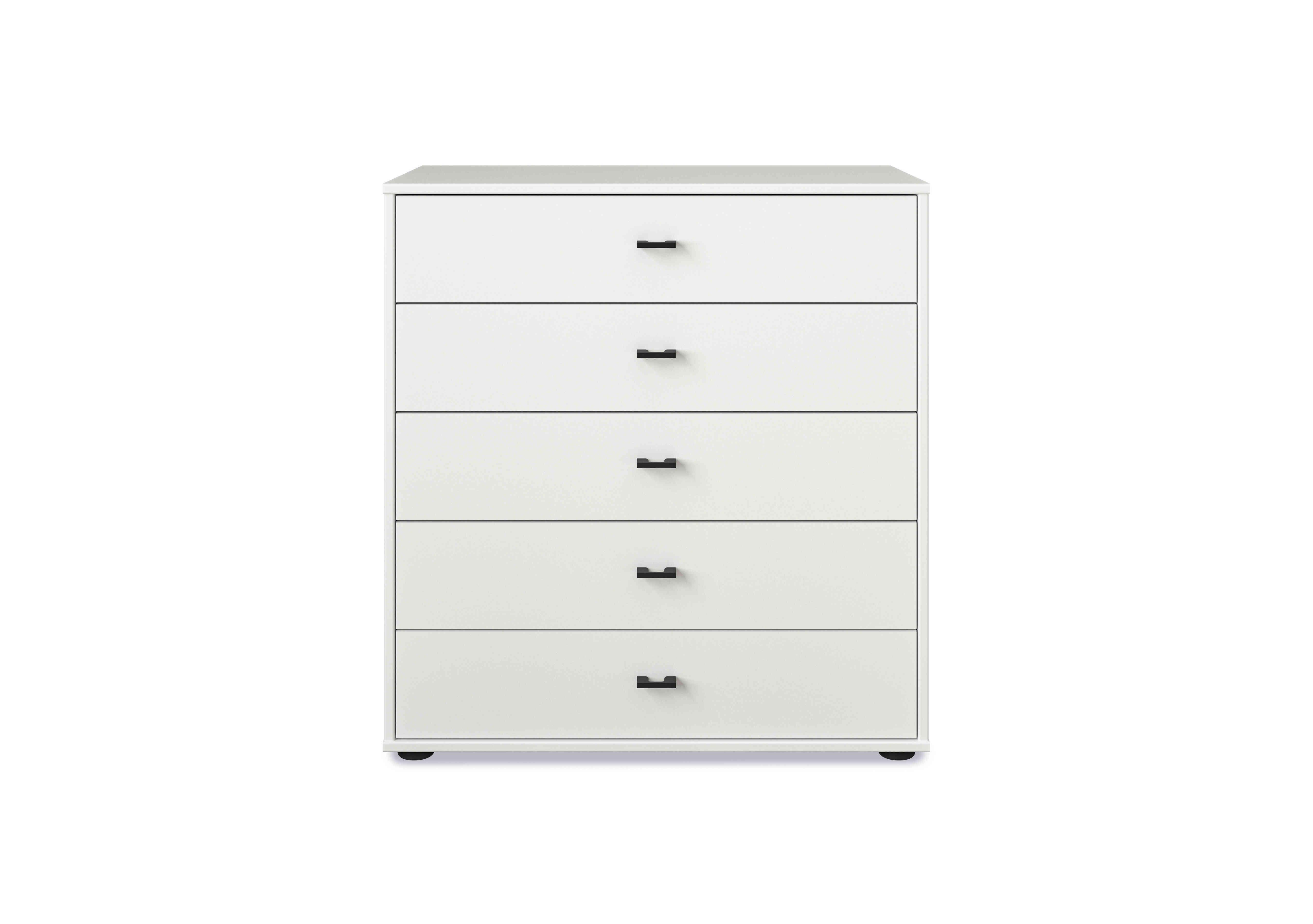 Dallas 80cm 5 Drawer Chest in Matt White on Furniture Village