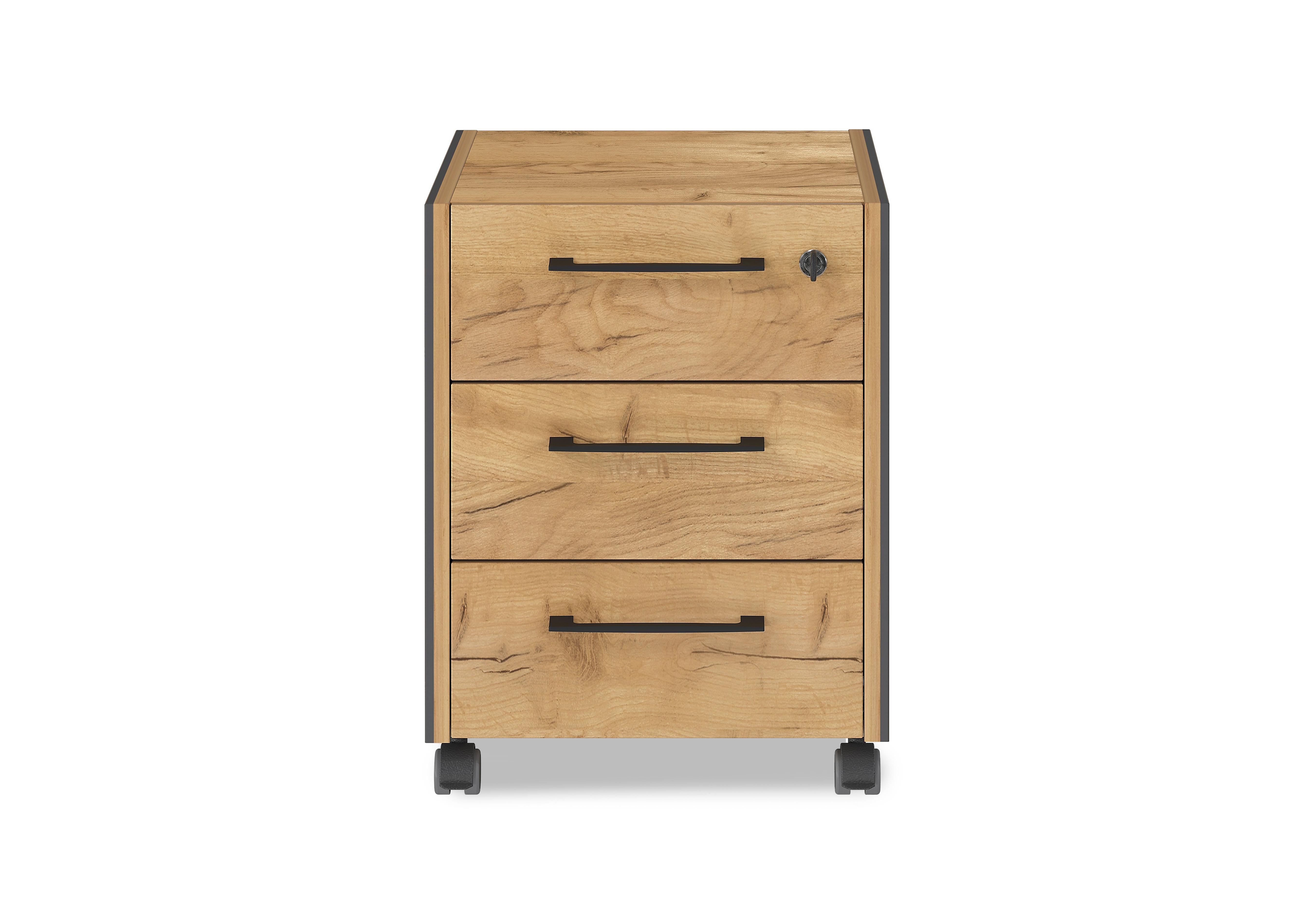 Aden Rolling Pedestal Unit in Graphite Oak on Furniture Village