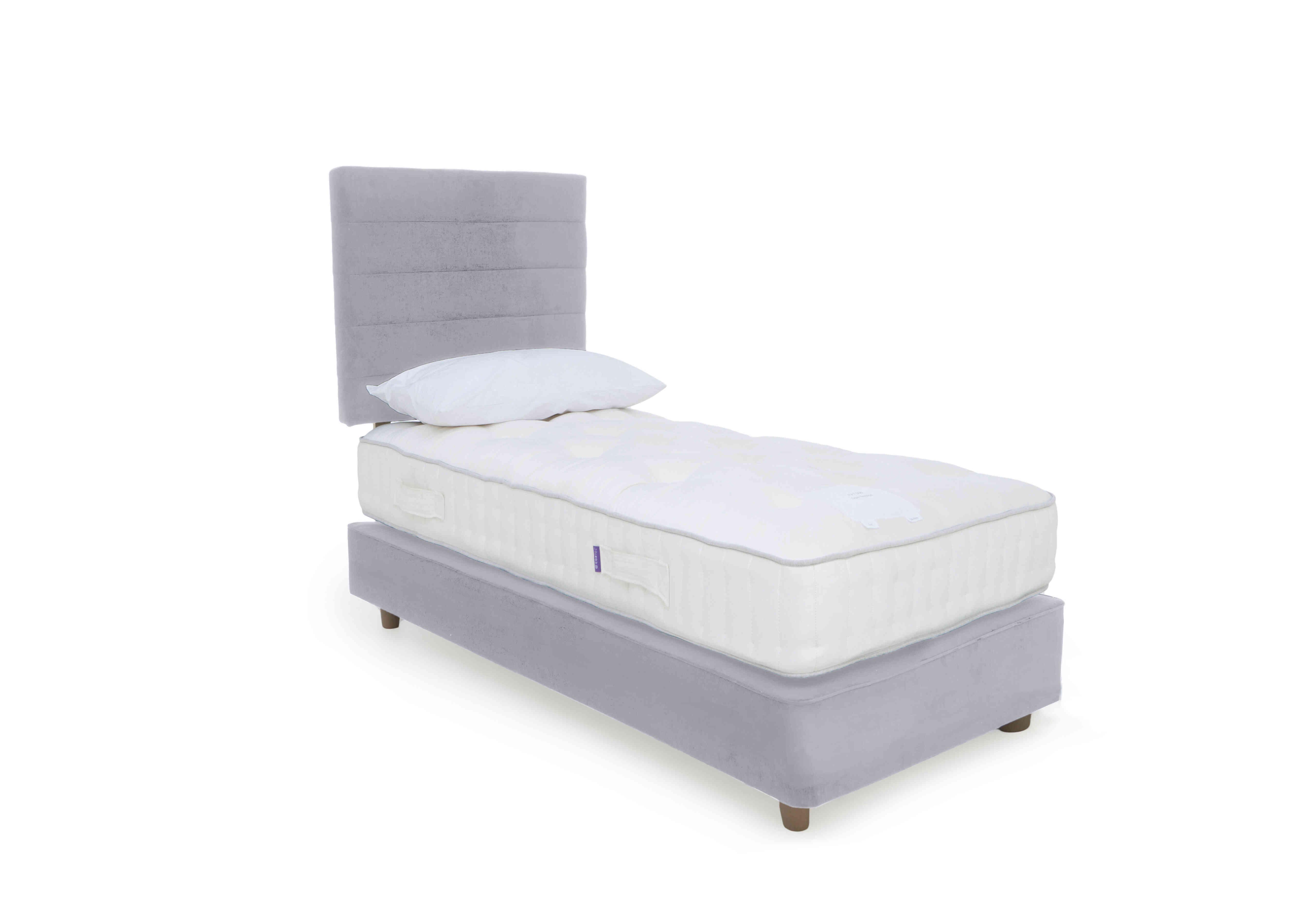 Yorkshire 7.5K Shallow Divan Set with Taupe Legs in Seven Lilac on Furniture Village