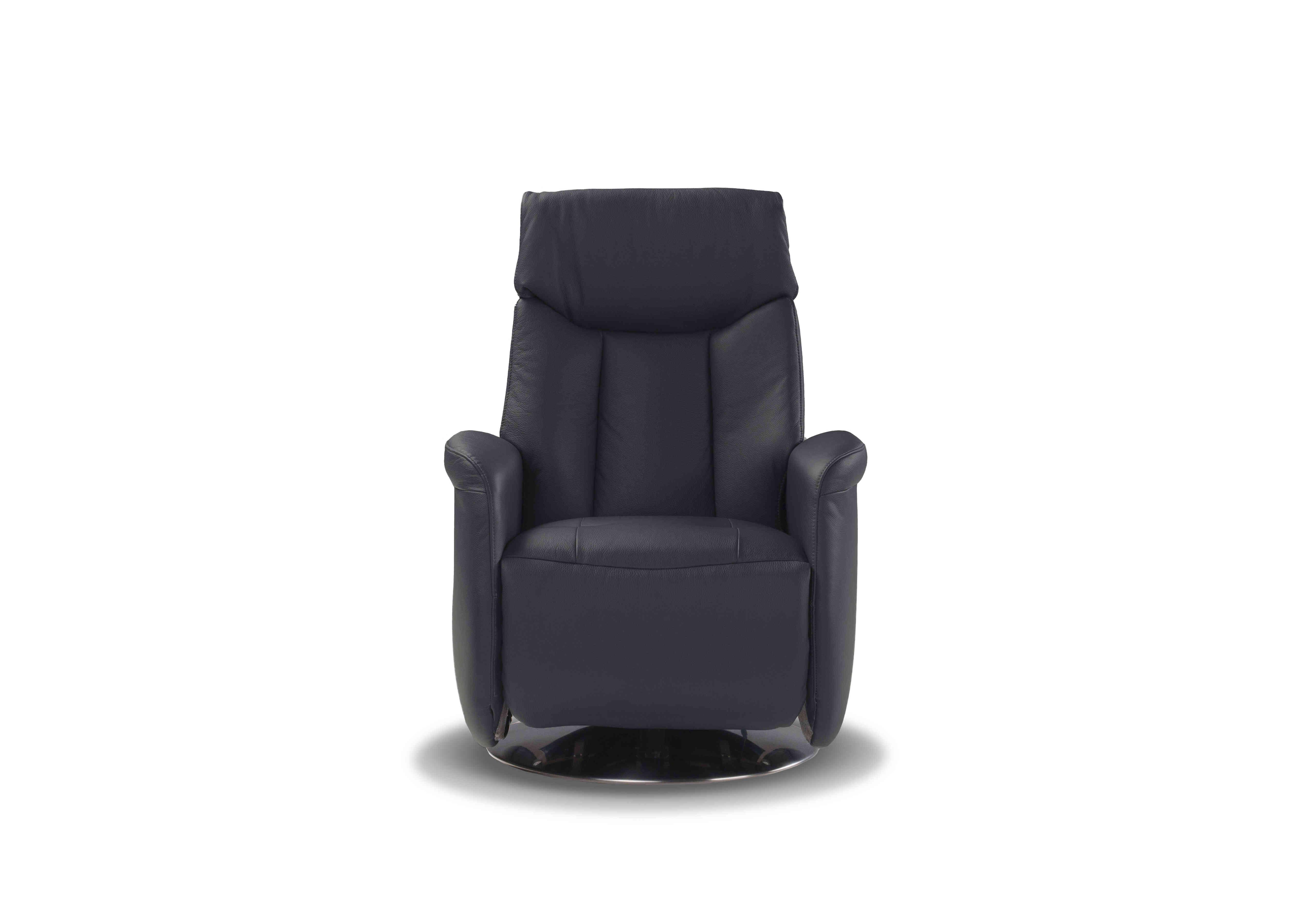 Tricolour Carlo Leather Swivel Power Recliner Chair in Torello 81 Blu-S Sa Ft on Furniture Village