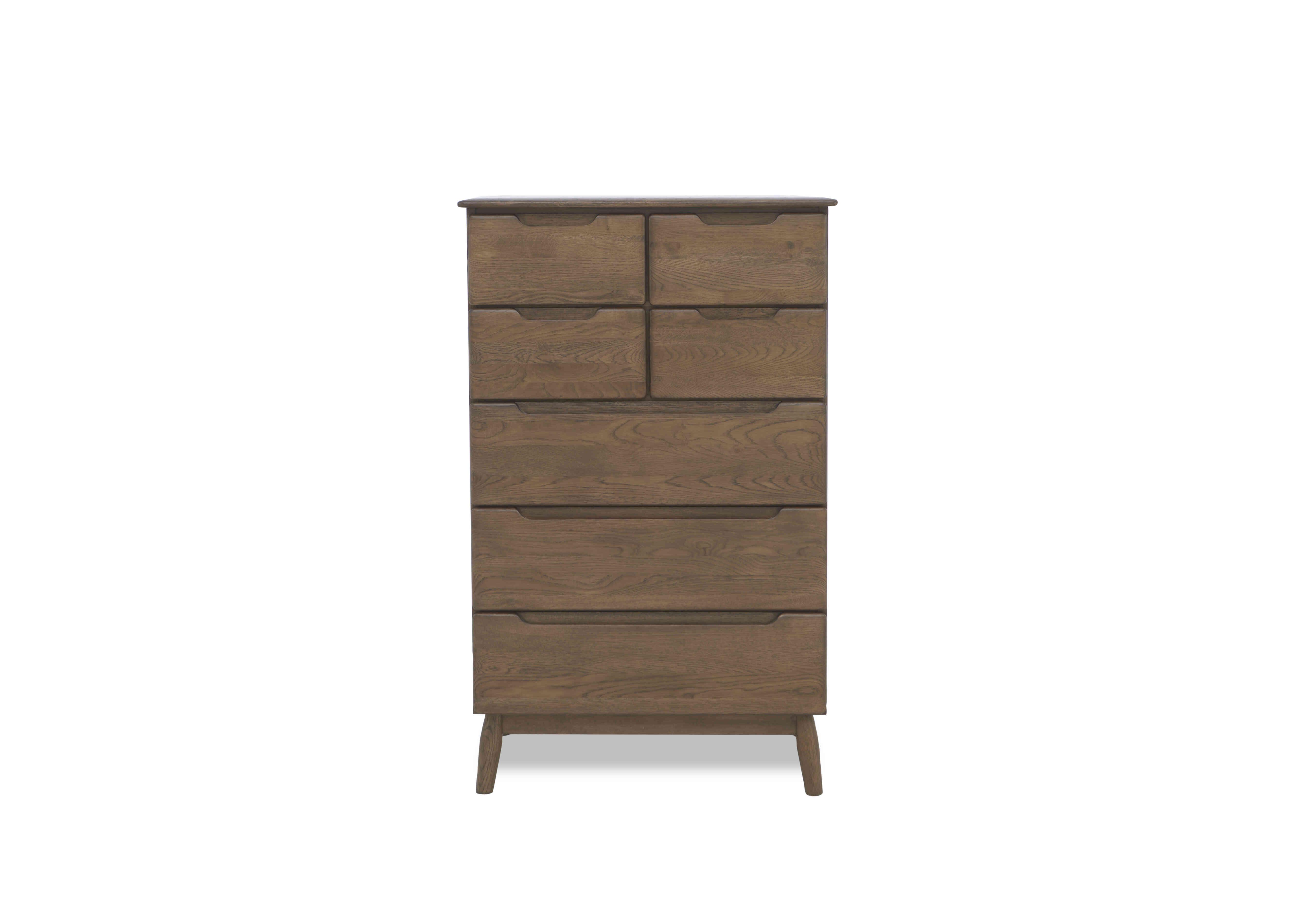 Stockholm 3+4 Drawer Tall Chest in Dark Oak on Furniture Village