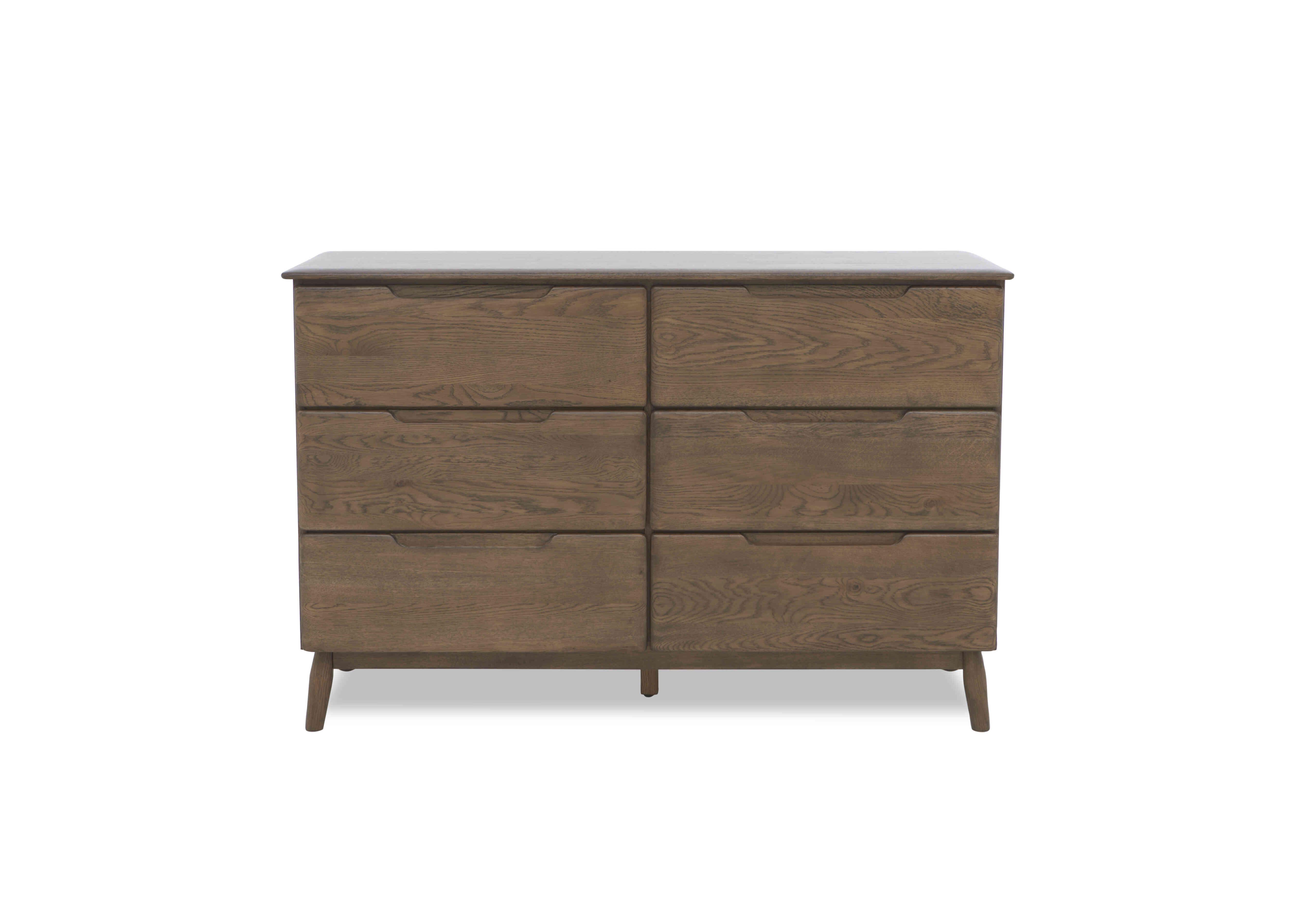Stockholm 6 Drawer Wide Chest in Dark Oak on Furniture Village