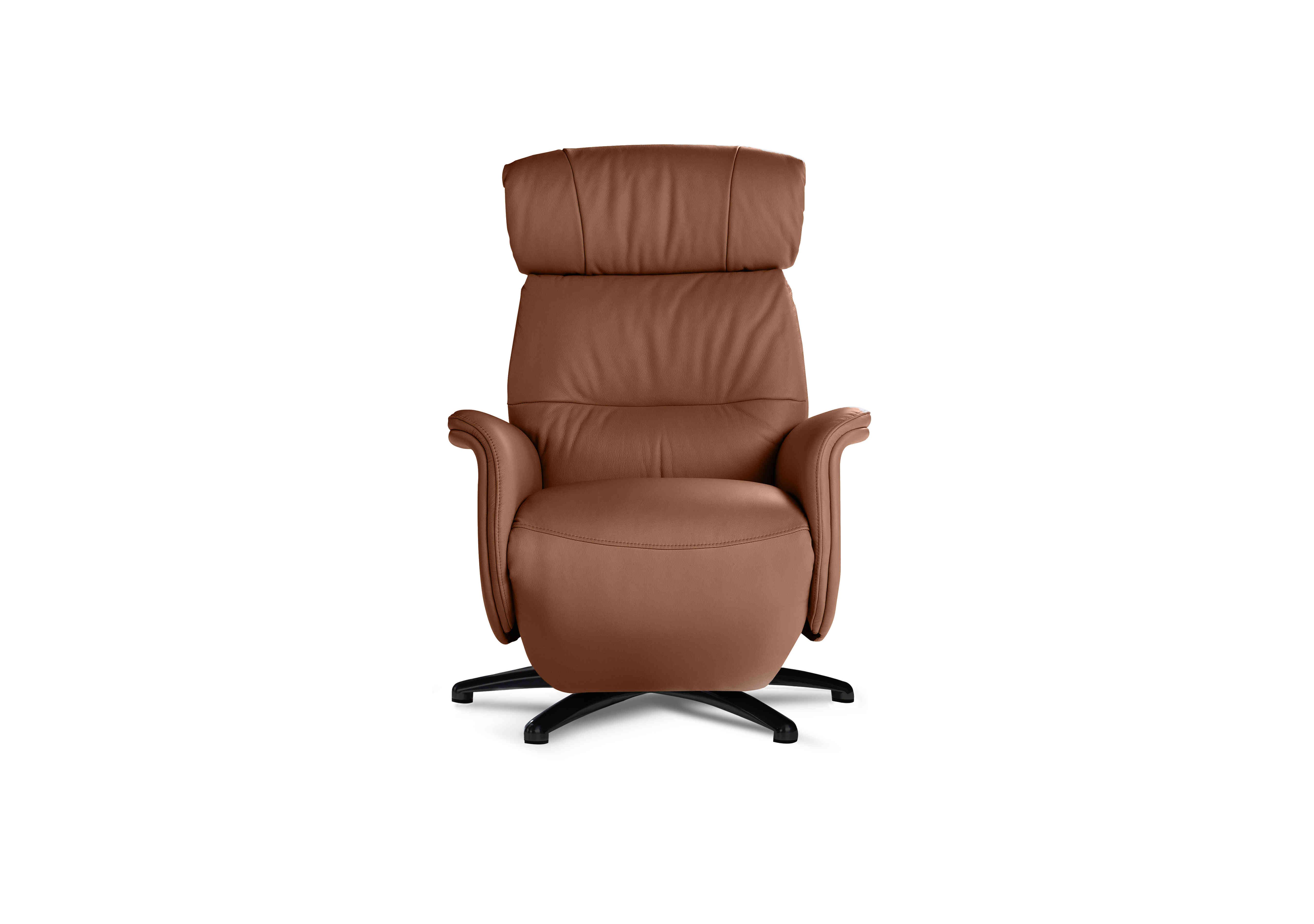 Tricolour Vincenzo Leather Swivel Power Recliner Chair in Torello 363 Cognac An Ft on Furniture Village
