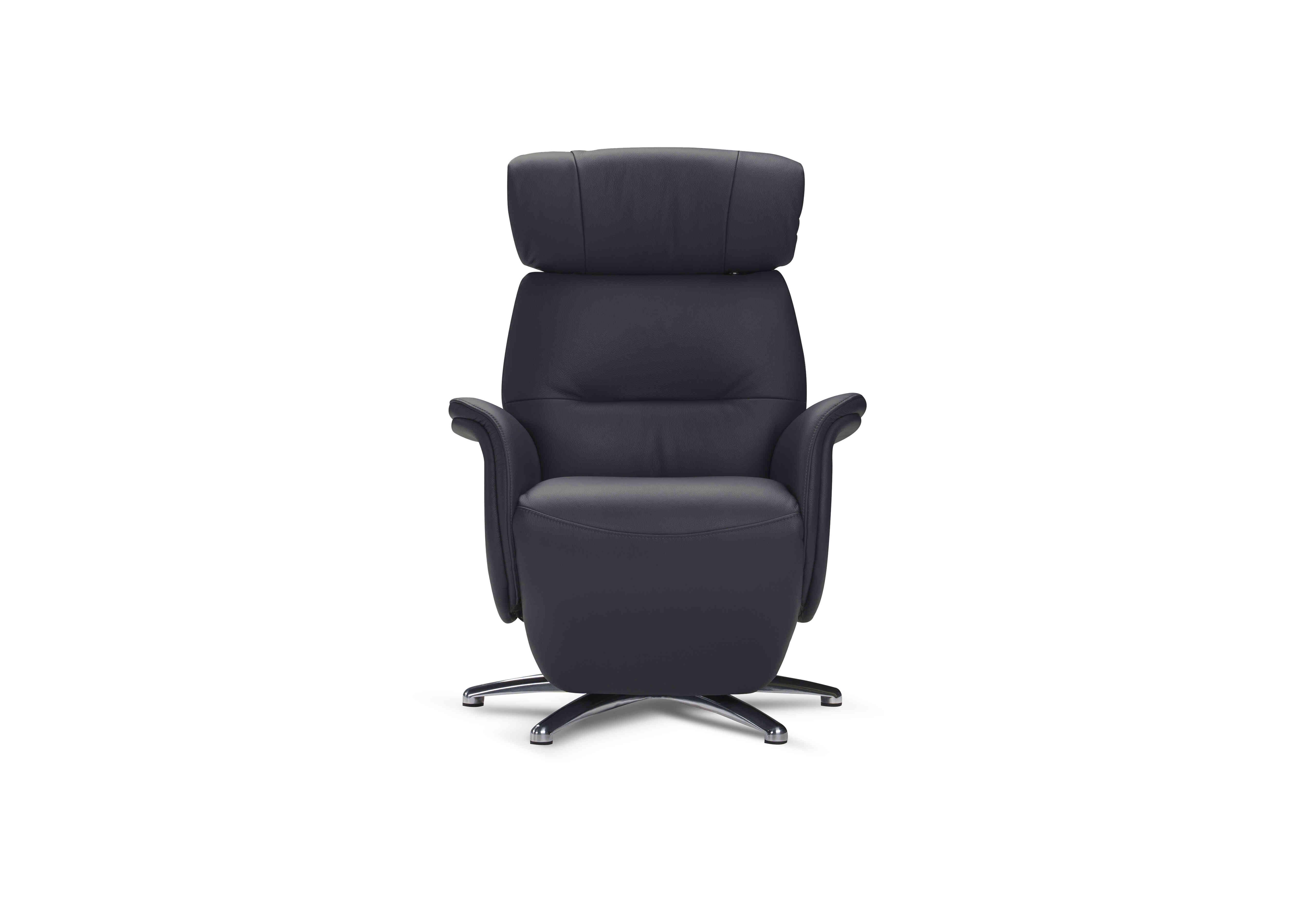 Tricolour Vincenzo Leather Swivel Power Recliner Chair in Torello 81 Blu-S Sa Ft on Furniture Village