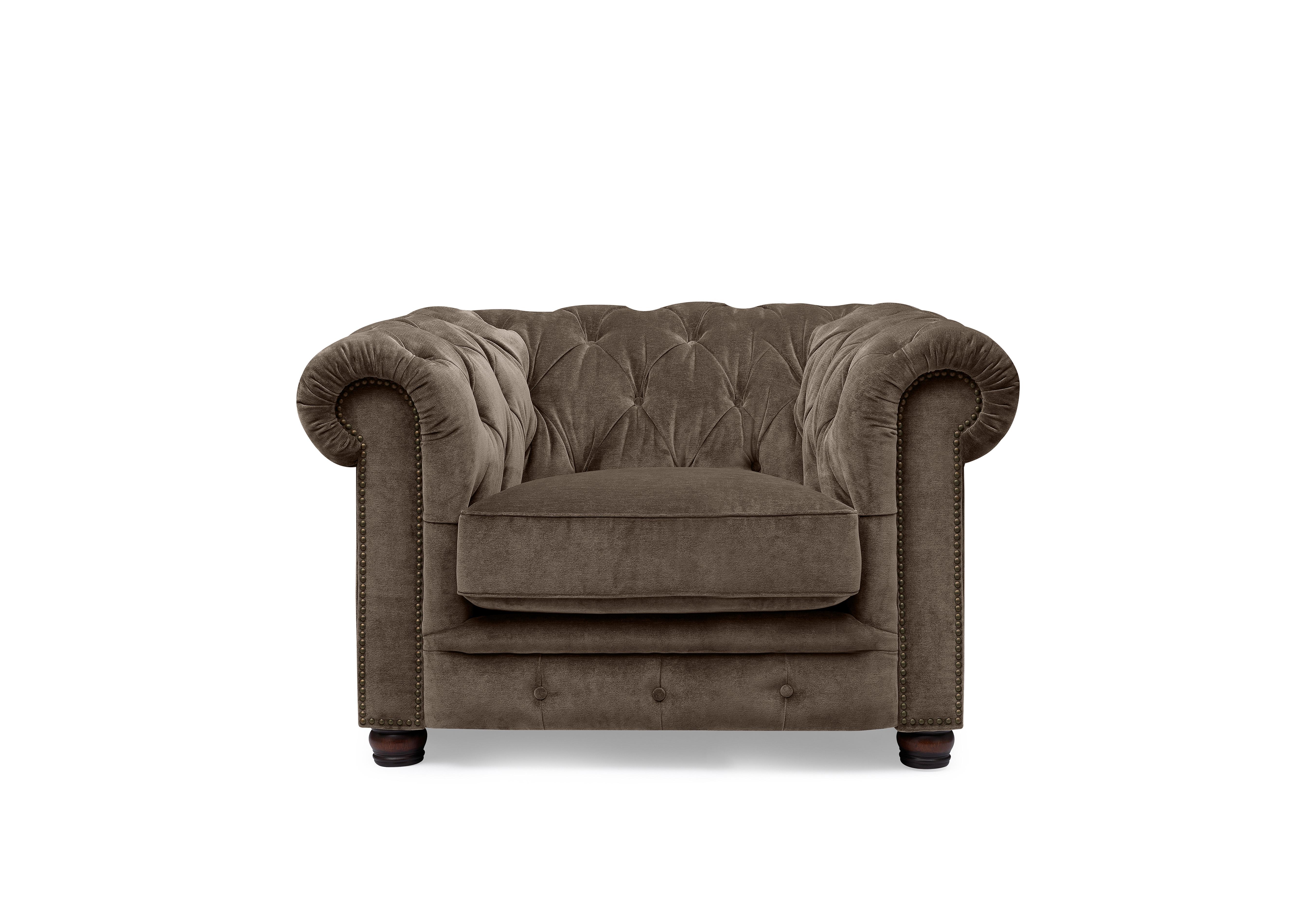 Shackleton Fabric Chesterfield Chair with USB-C in X3y1-W020 Brindle on Furniture Village