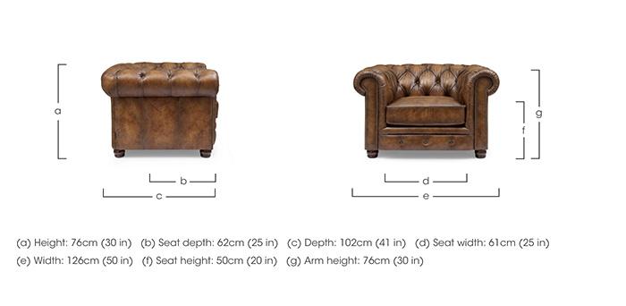 Shackleton Leather Chesterfield Chair with USB-C in  on Furniture Village
