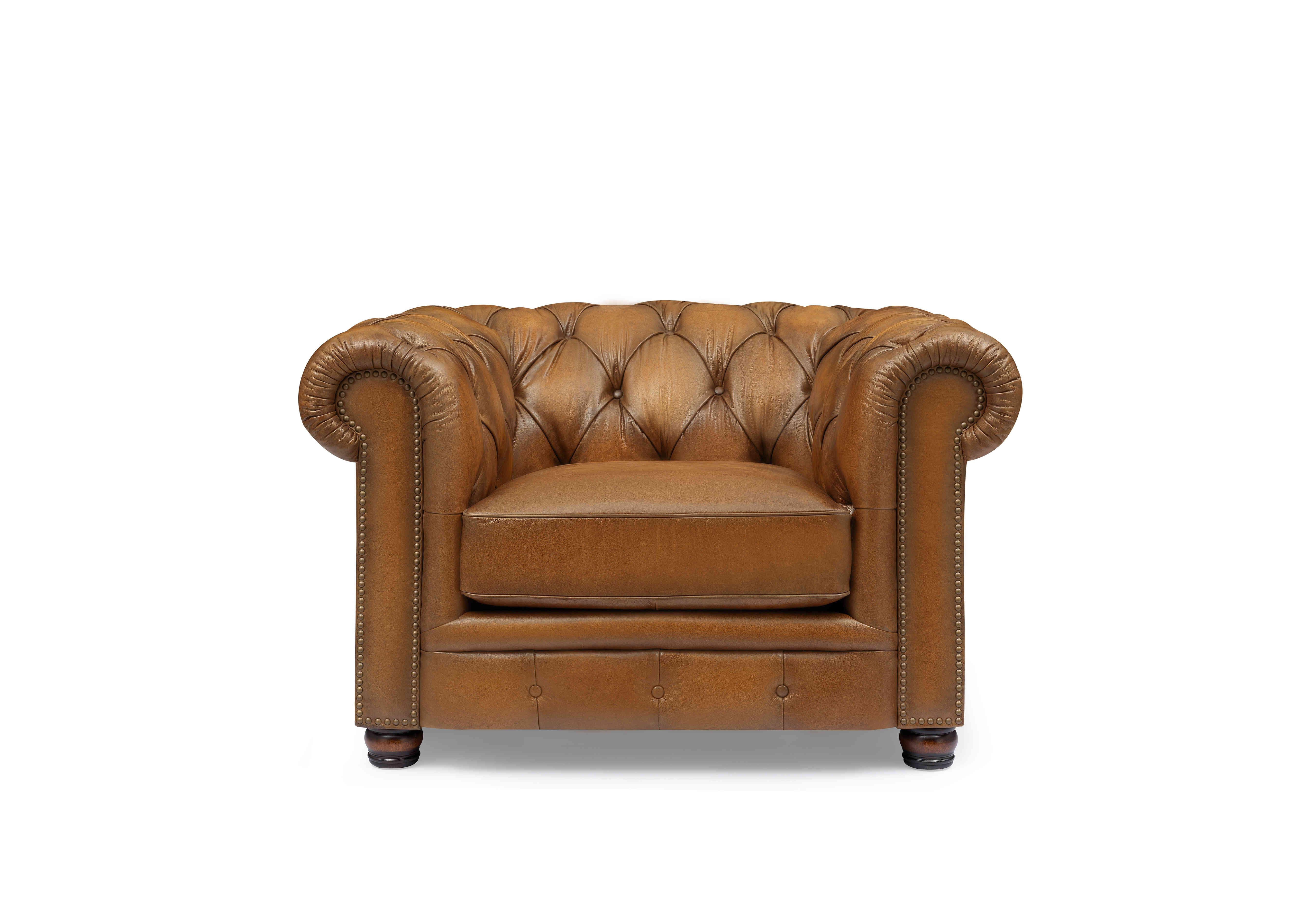 Shackleton Leather Chesterfield Chair with USB-C in X3y1-1957ls Inca on Furniture Village