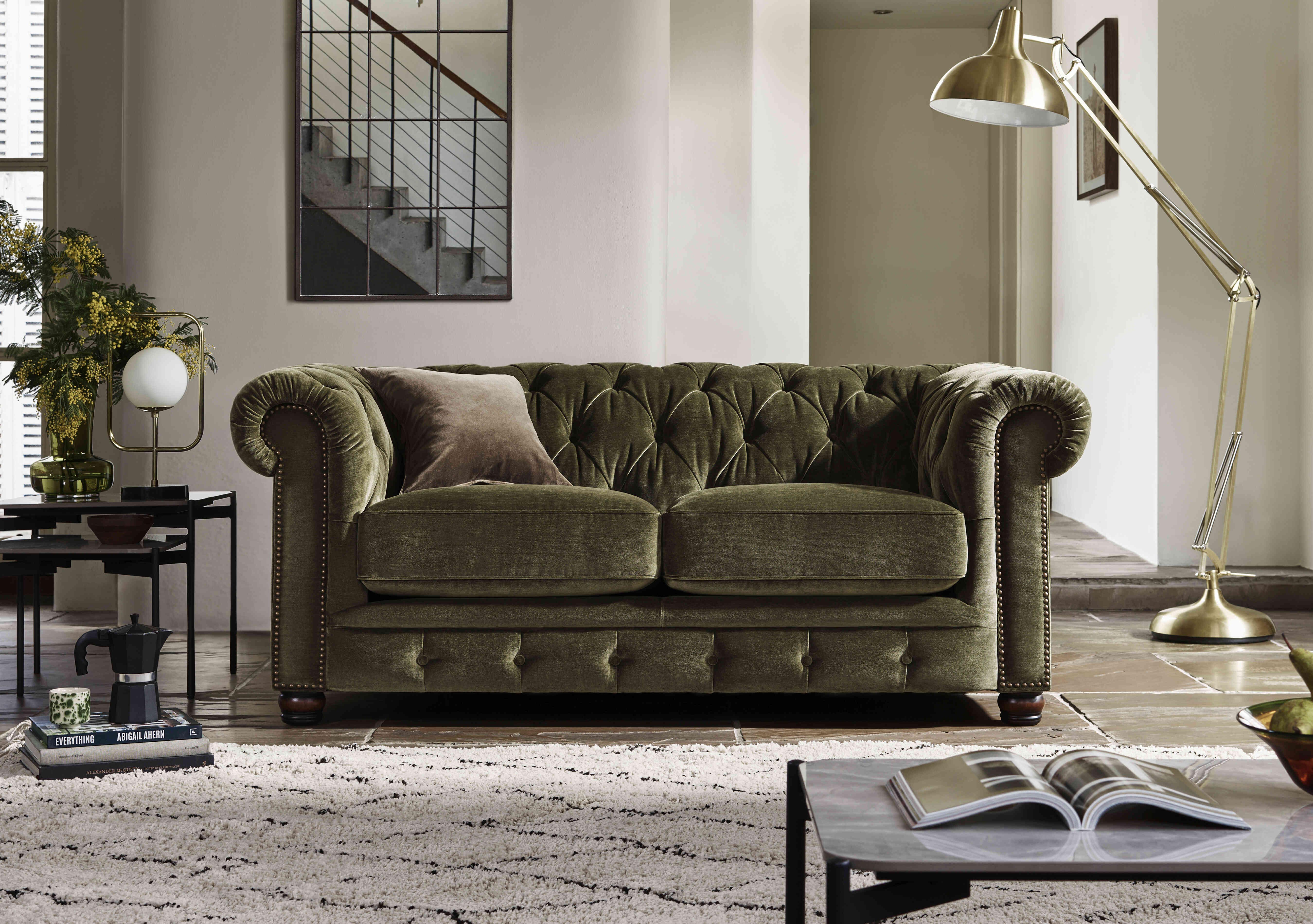 Shackleton 2 Seater Fabric Chesterfield Sofa with USB-C in  on Furniture Village