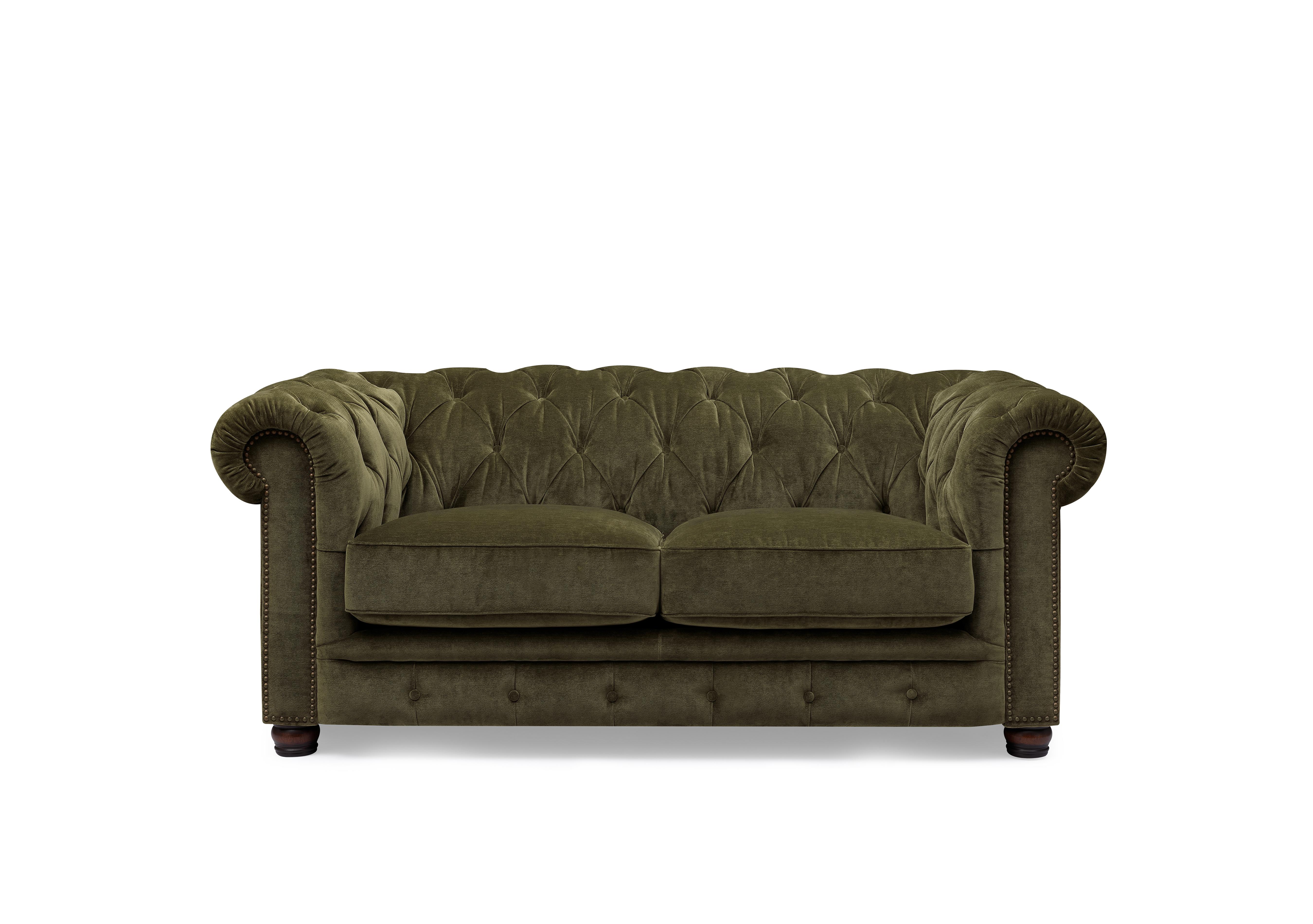 Shackleton 2 Seater Fabric Chesterfield Sofa with USB-C in X3y1-W018 Pine on Furniture Village