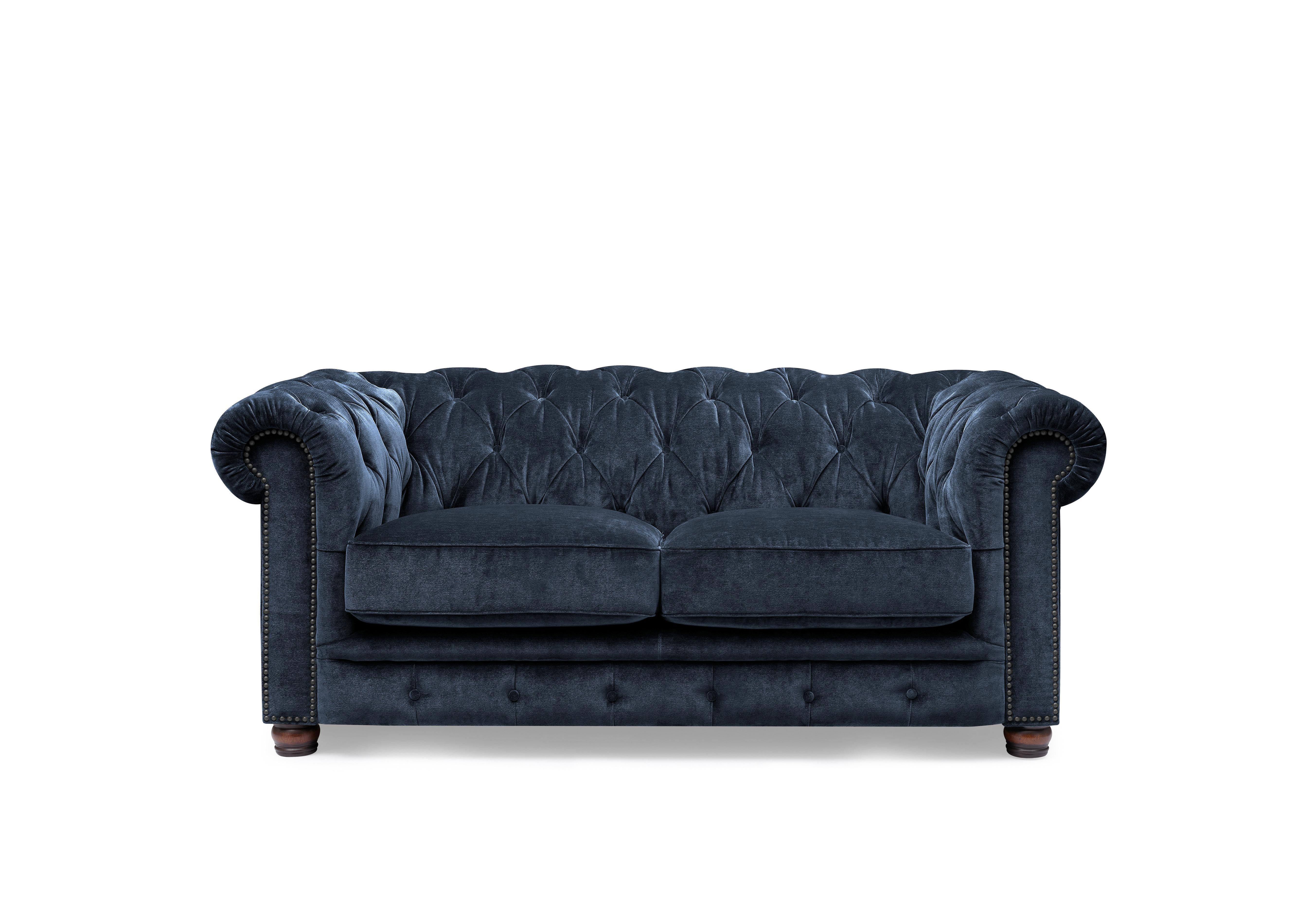 Shackleton 2 Seater Fabric Chesterfield Sofa with USB-C in X3y2-W024 Midnight on Furniture Village