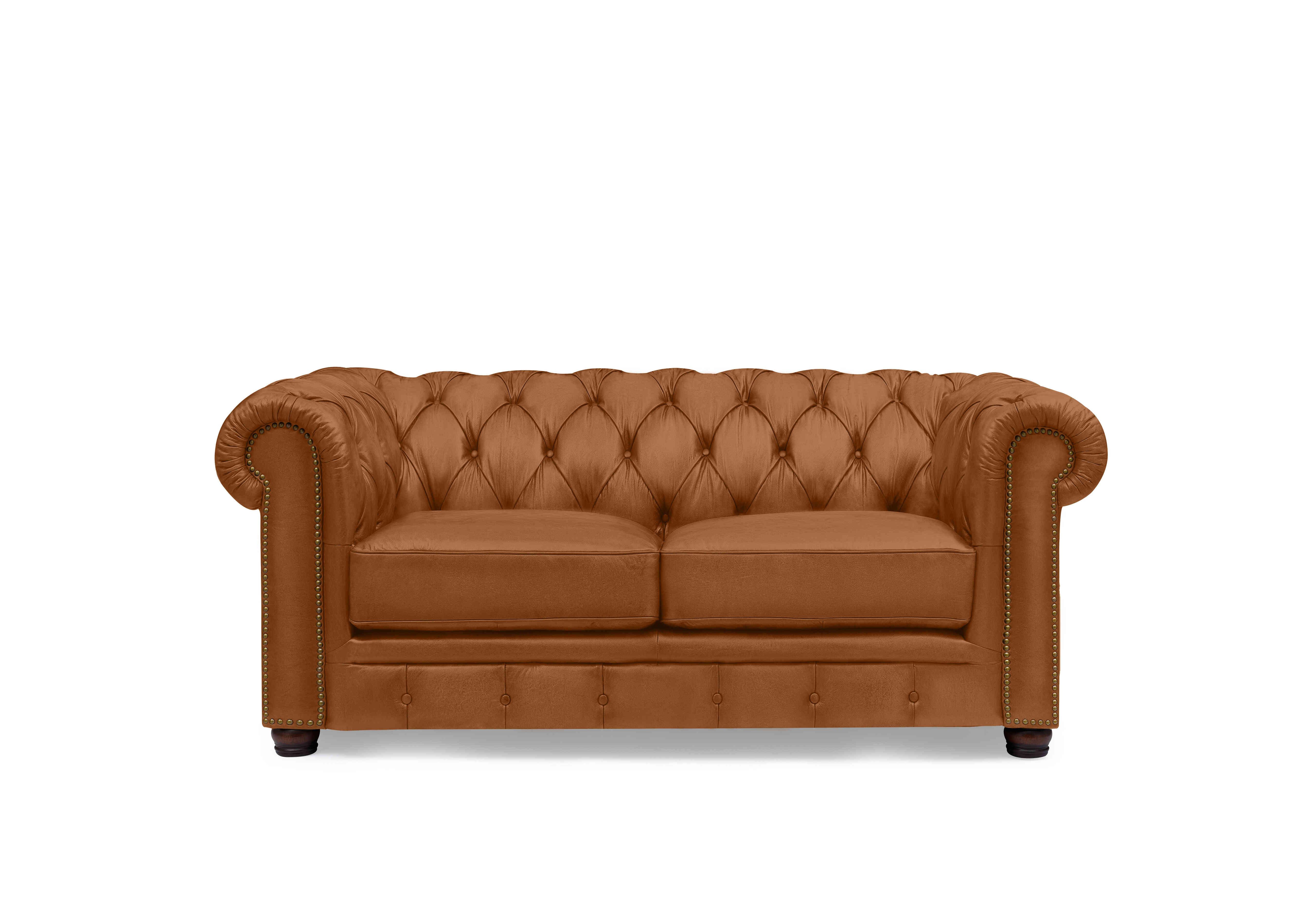 Shackleton 2 Seater Leather Chesterfield Sofa in X3-2565ls Windsor Tan on Furniture Village