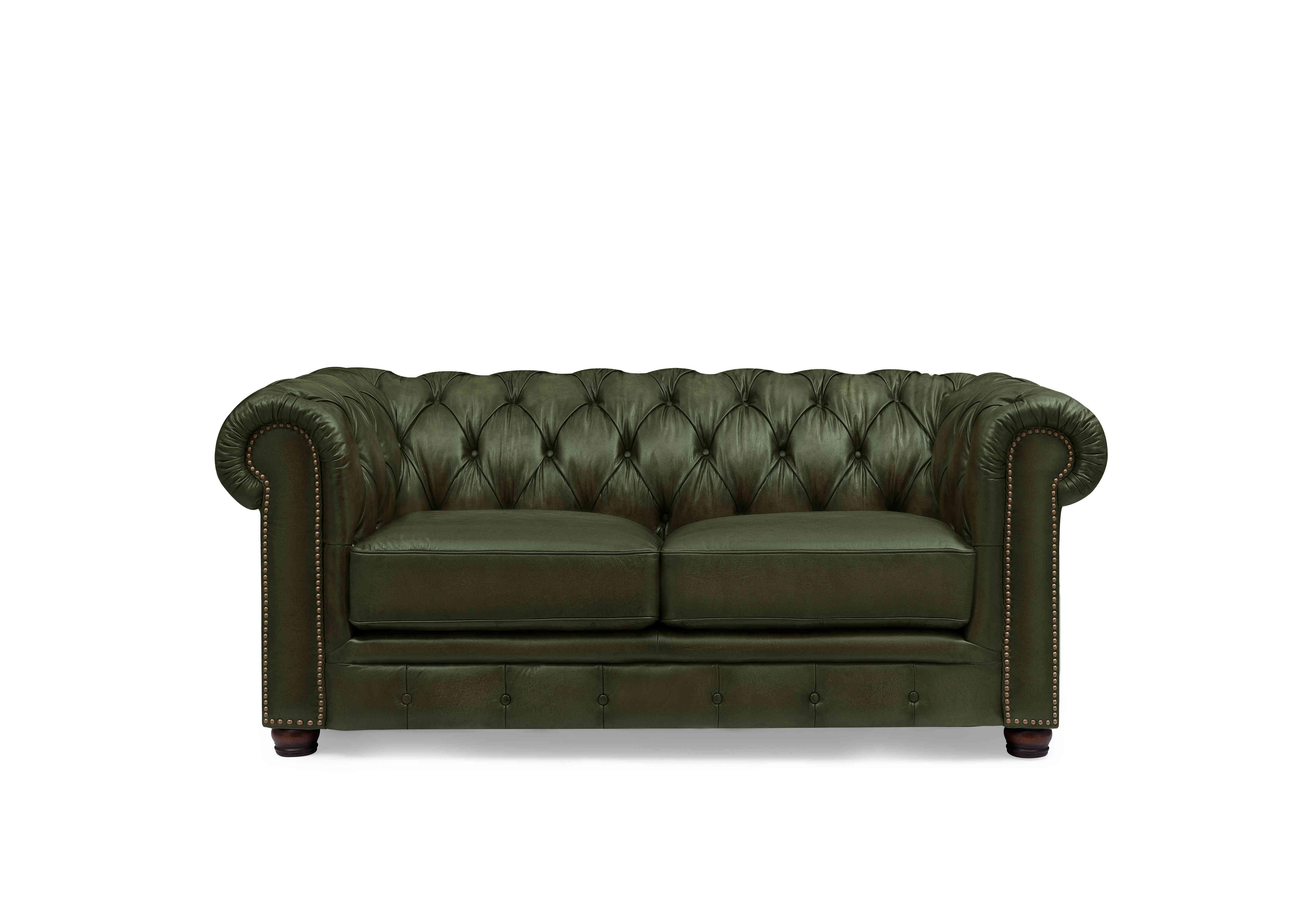 Shackleton 2 Seater Leather Chesterfield Sofa in X3y1-1965ls Emerald on Furniture Village