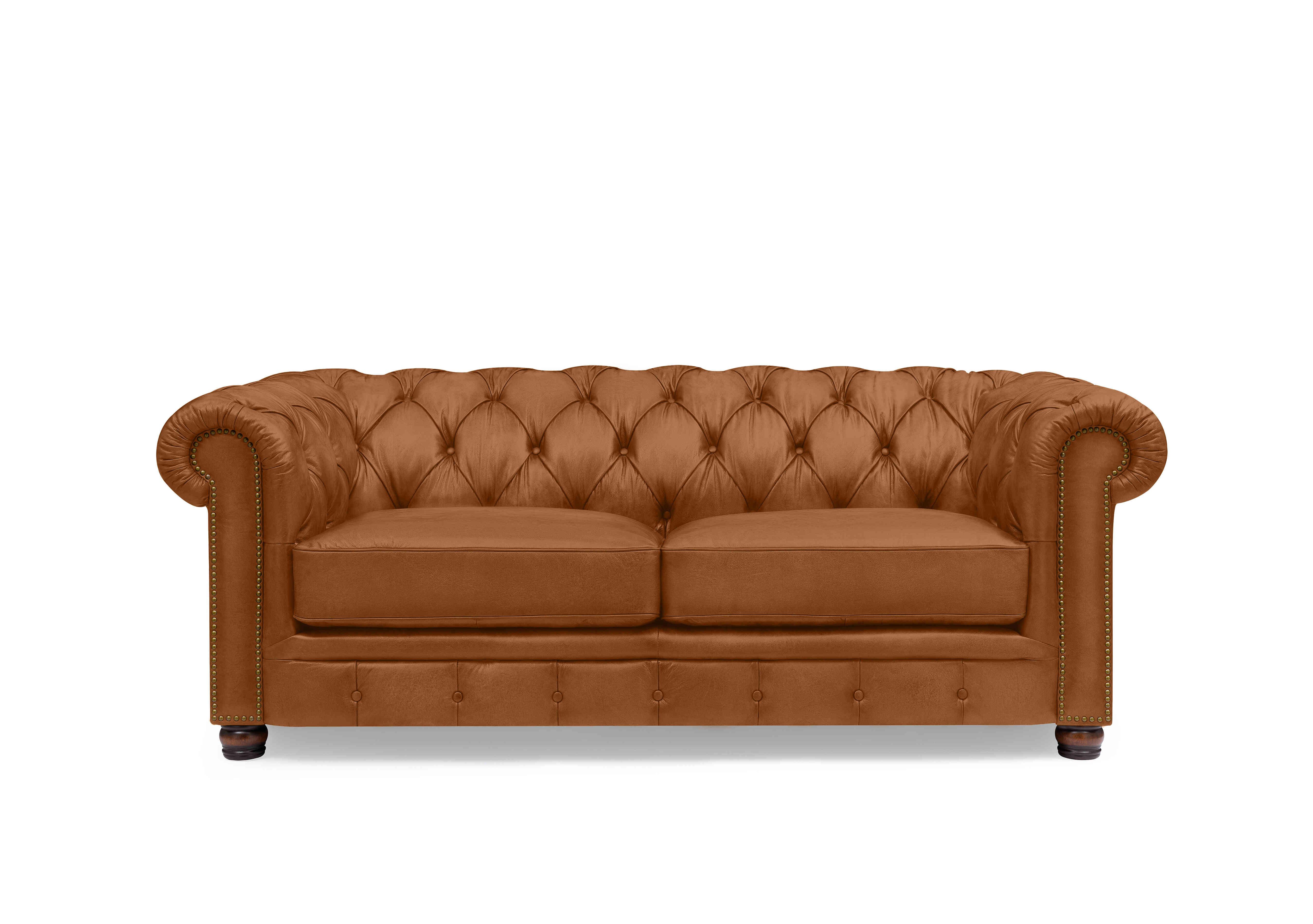 Shackleton 3 Seater Leather Chesterfield Sofa in X3-2565ls Windsor Tan on Furniture Village