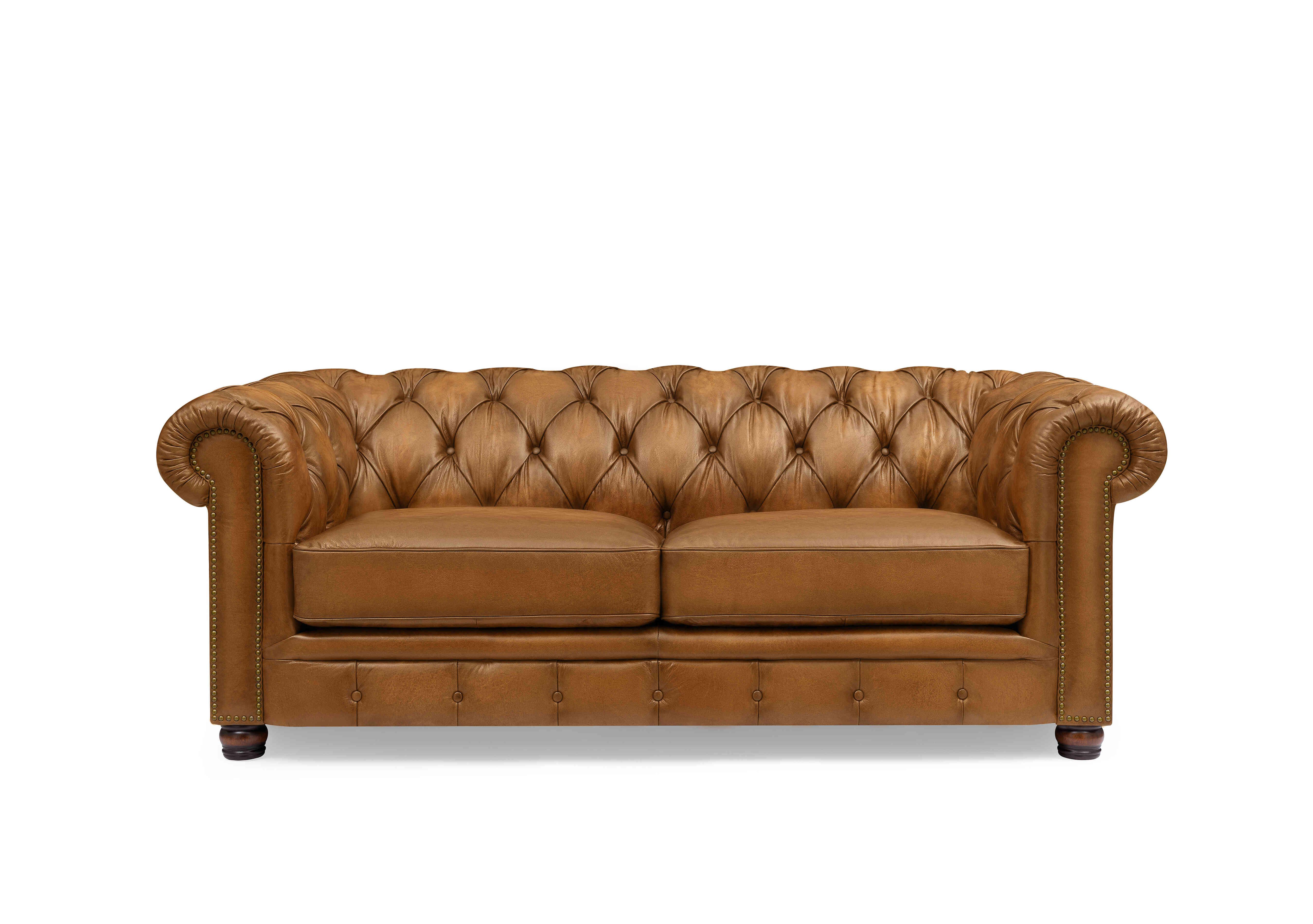 Shackleton 3 Seater Leather Chesterfield Sofa in X3y1-1957ls Inca on Furniture Village