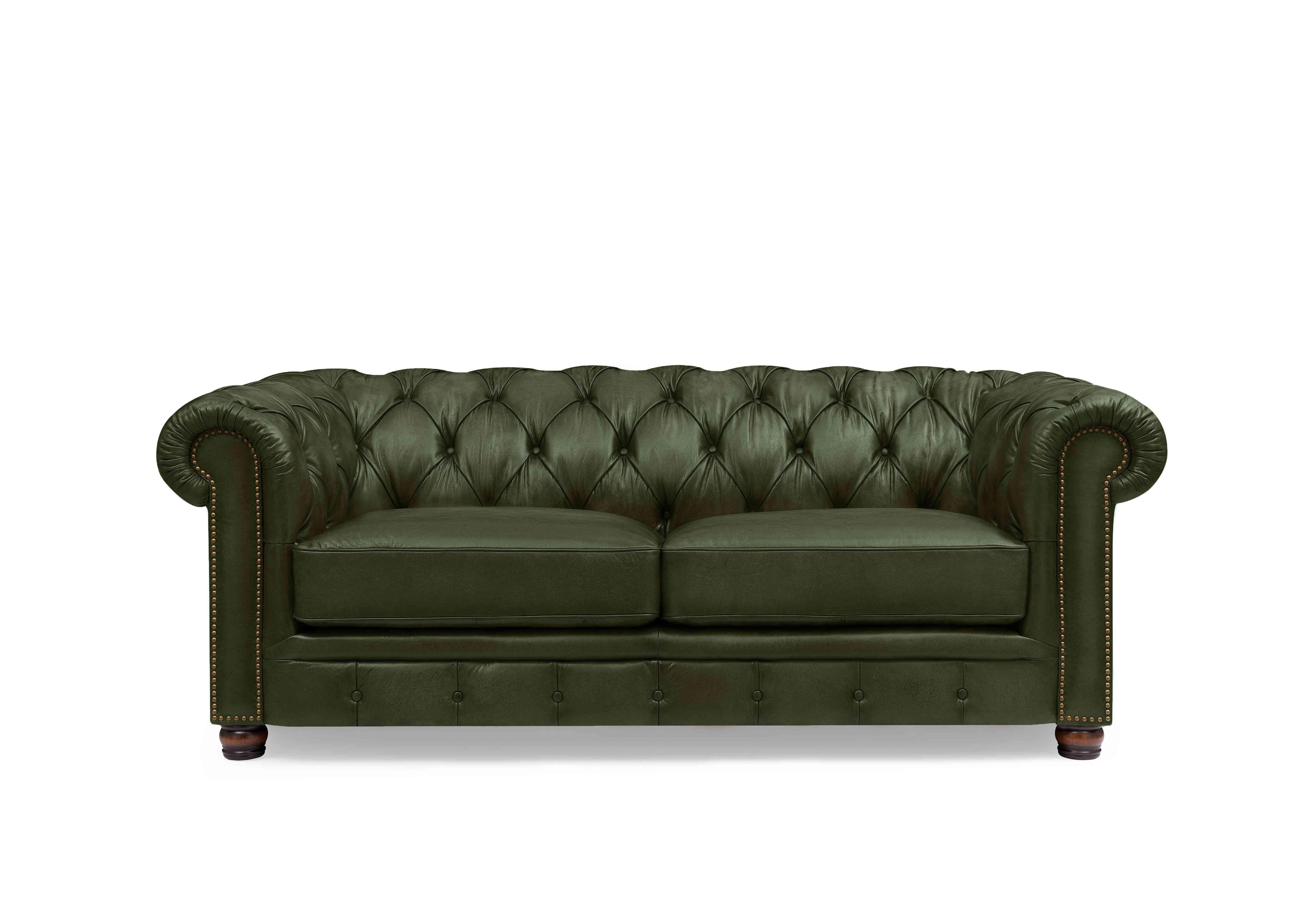 Shackleton 3 Seater Leather Chesterfield Sofa in X3y1-1965ls Emerald on Furniture Village
