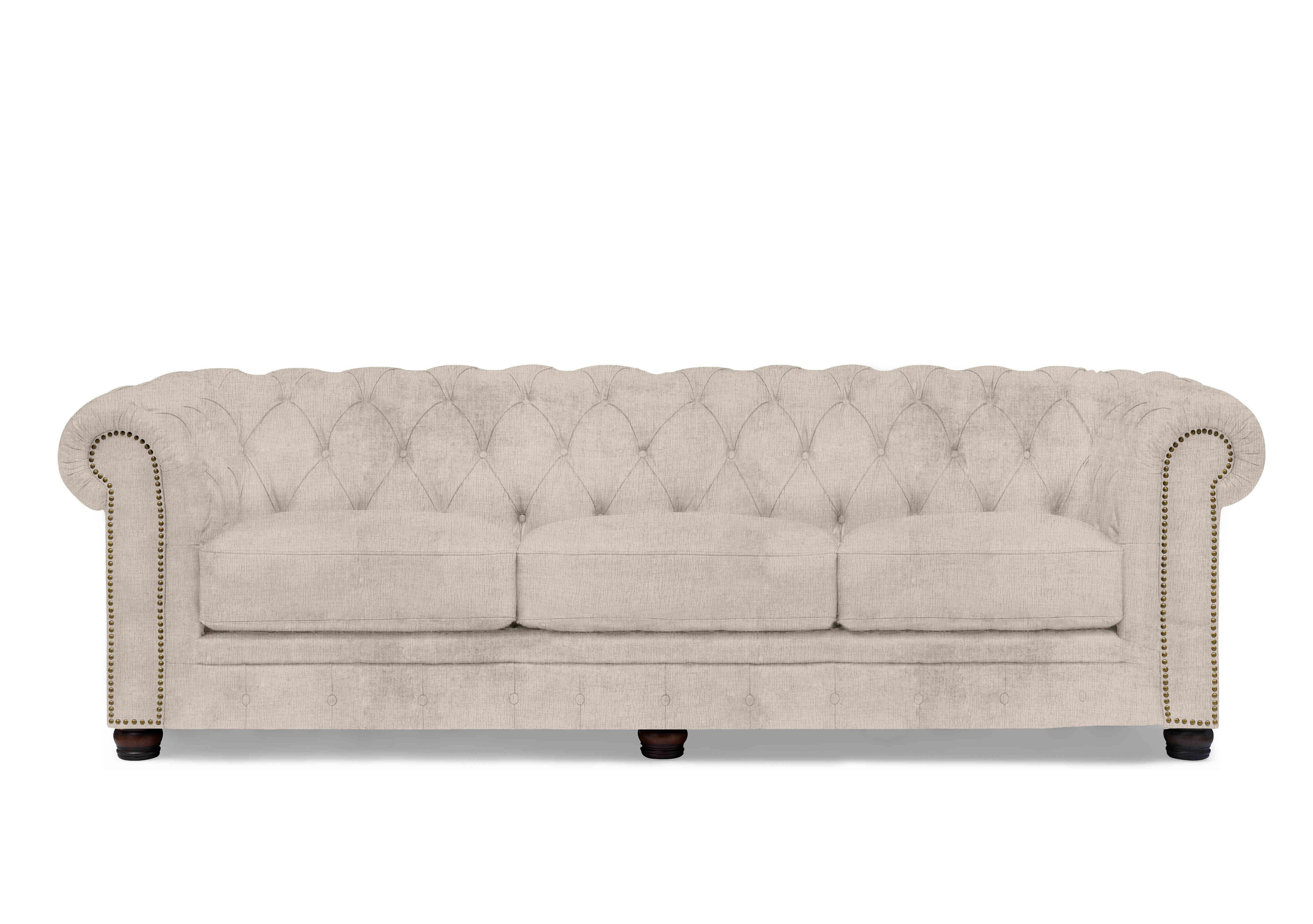 Shackleton 4 Seater Fabric Chesterfield Sofa in X3-A603 Stone Hearth on Furniture Village