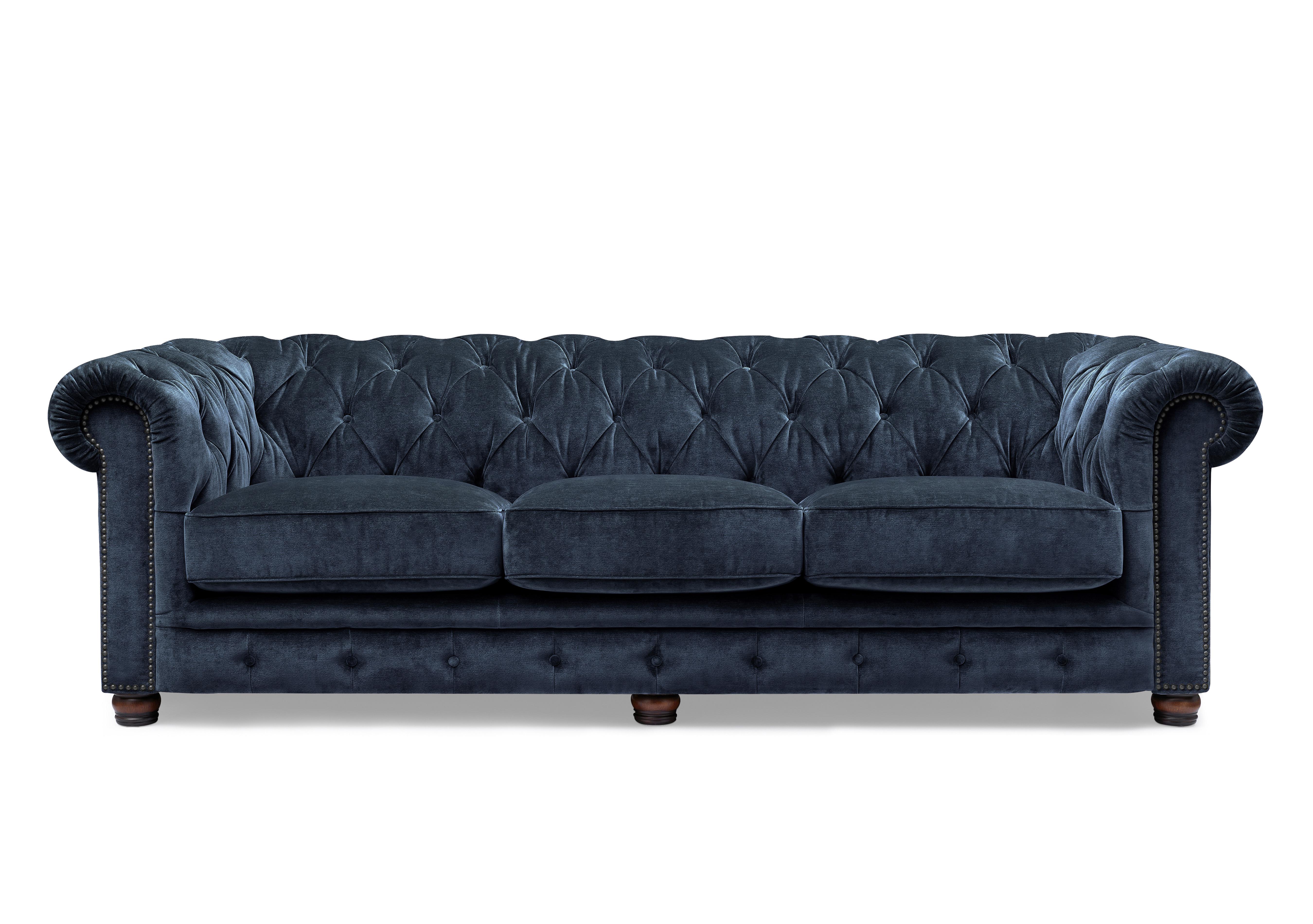Shackleton 4 Seater Fabric Chesterfield Sofa in X3y2-W024 Midnight on Furniture Village