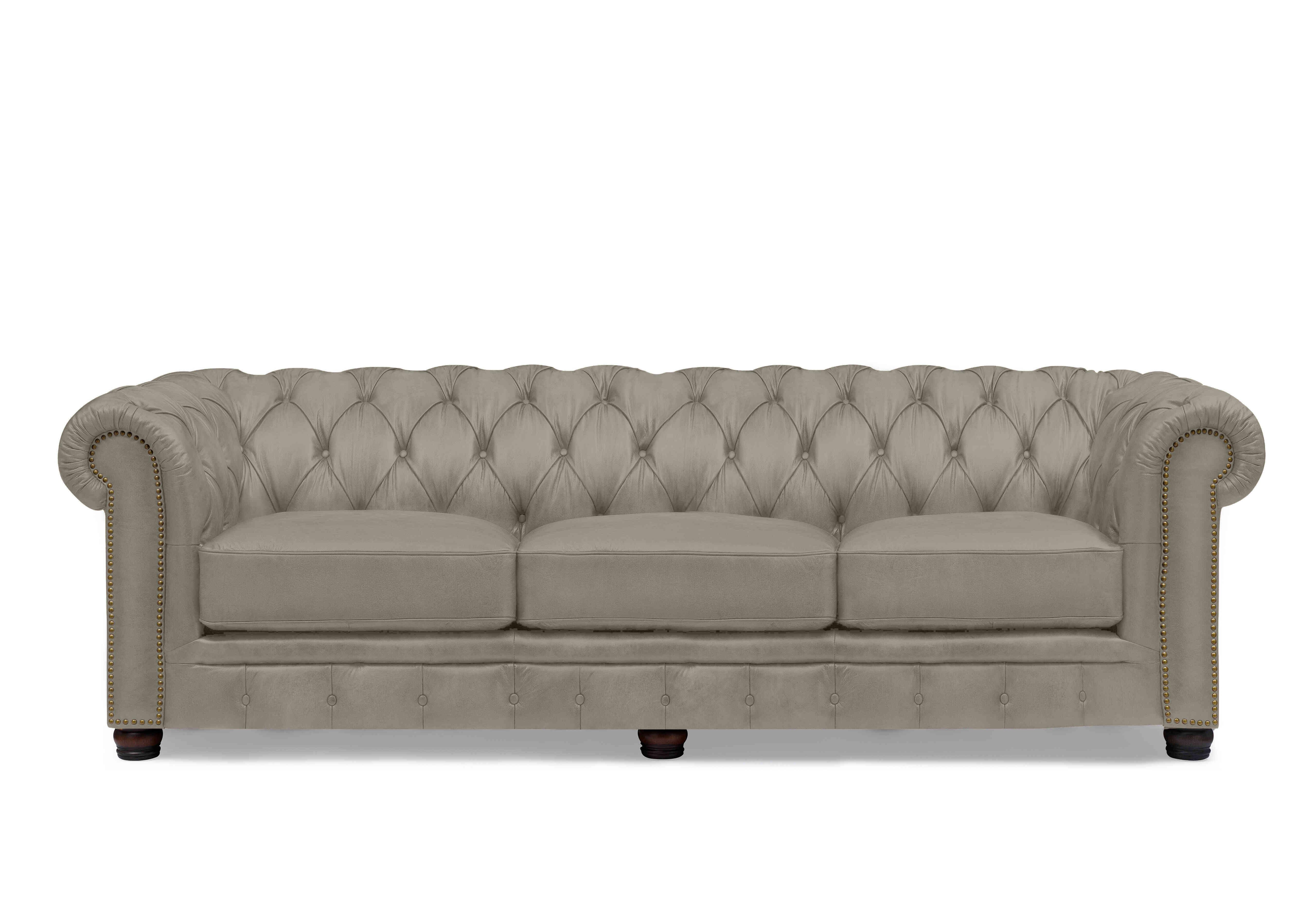 Shackleton 4 Seater Leather Chesterfield Sofa in X3-2083ls Urbane Gry on Furniture Village