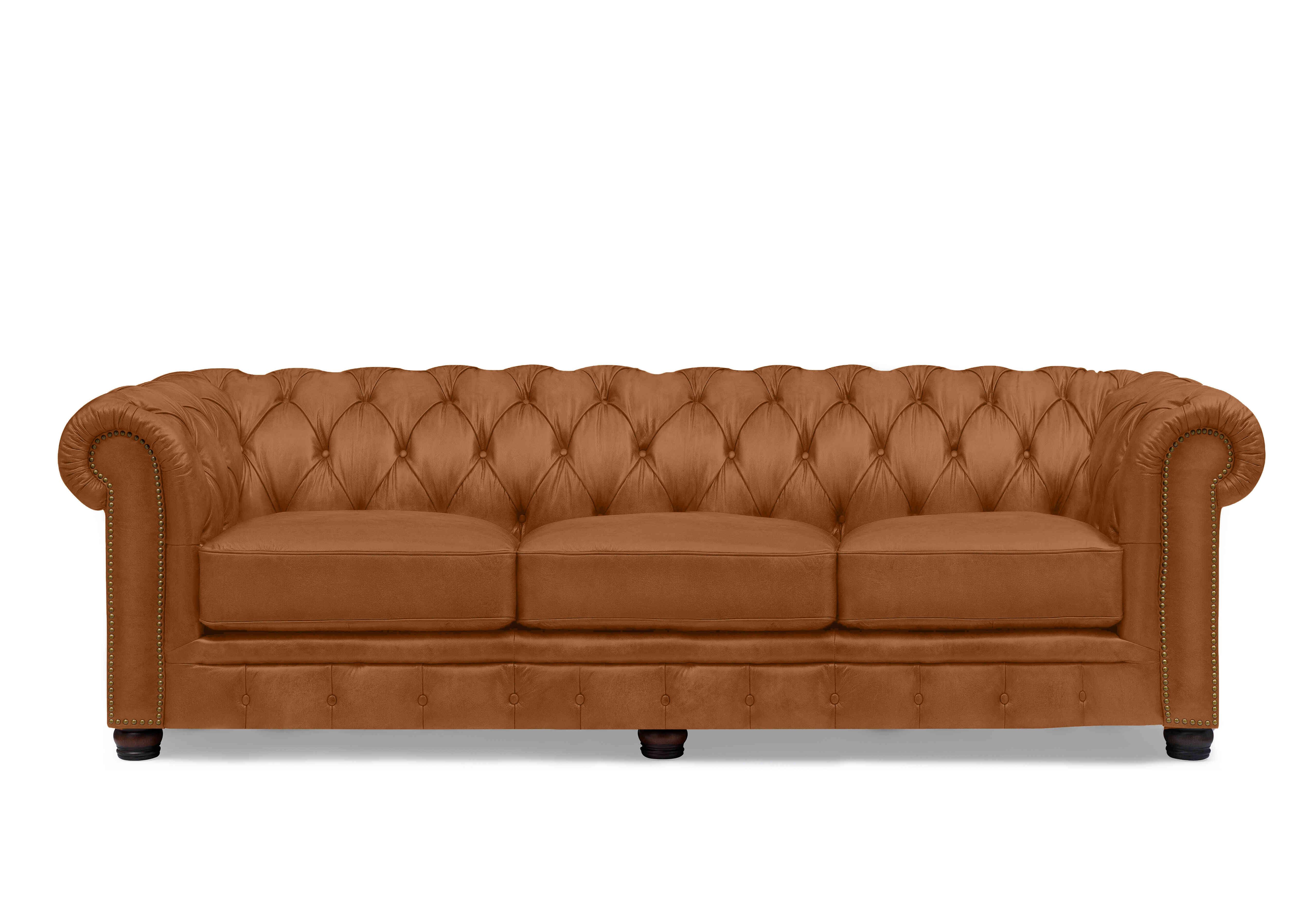 Shackleton 4 Seater Leather Chesterfield Sofa in X3-2565ls Windsor Tan on Furniture Village