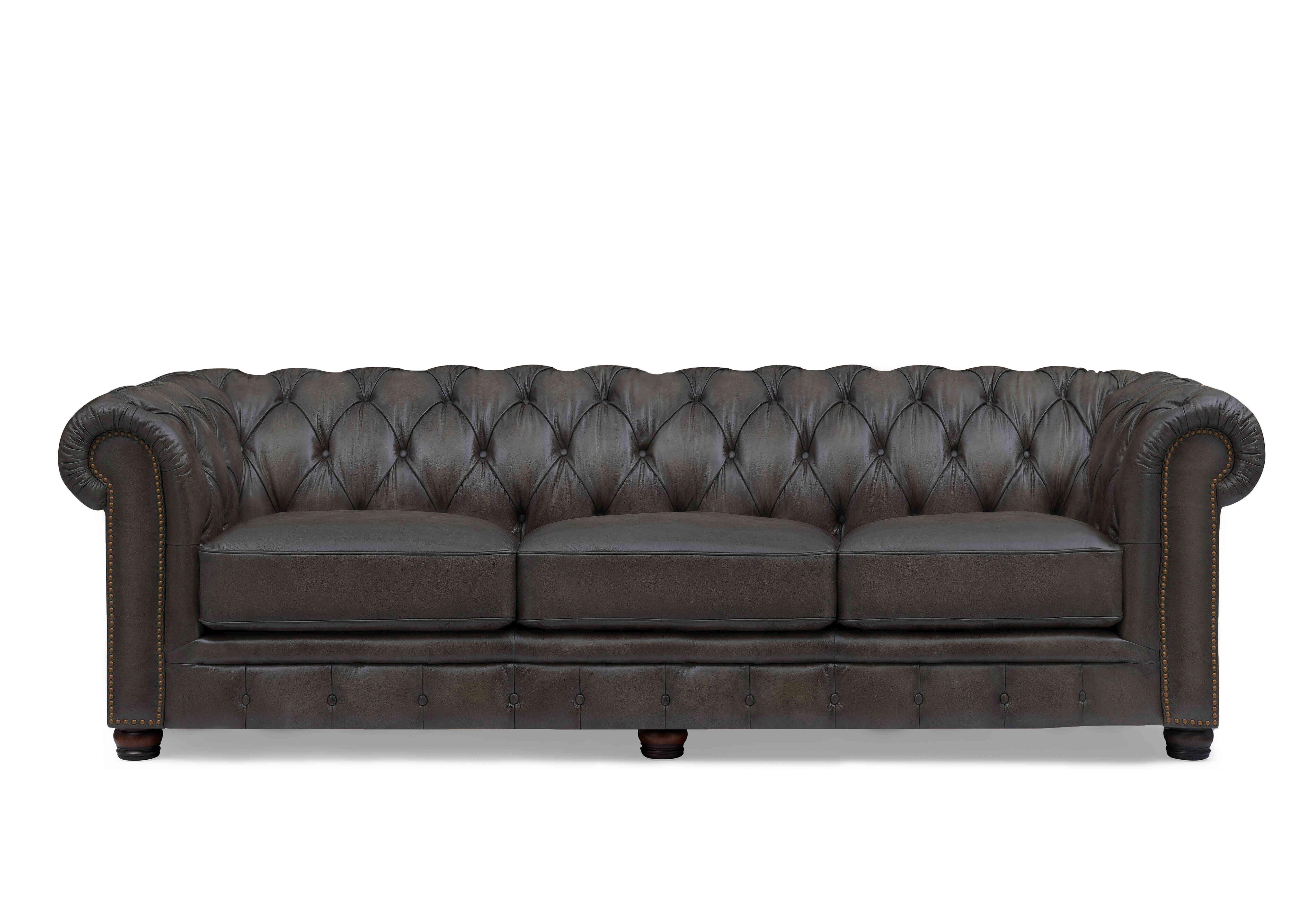 Shackleton 4 Seater Leather Chesterfield Sofa in X3y1-1759ls Cannon on Furniture Village