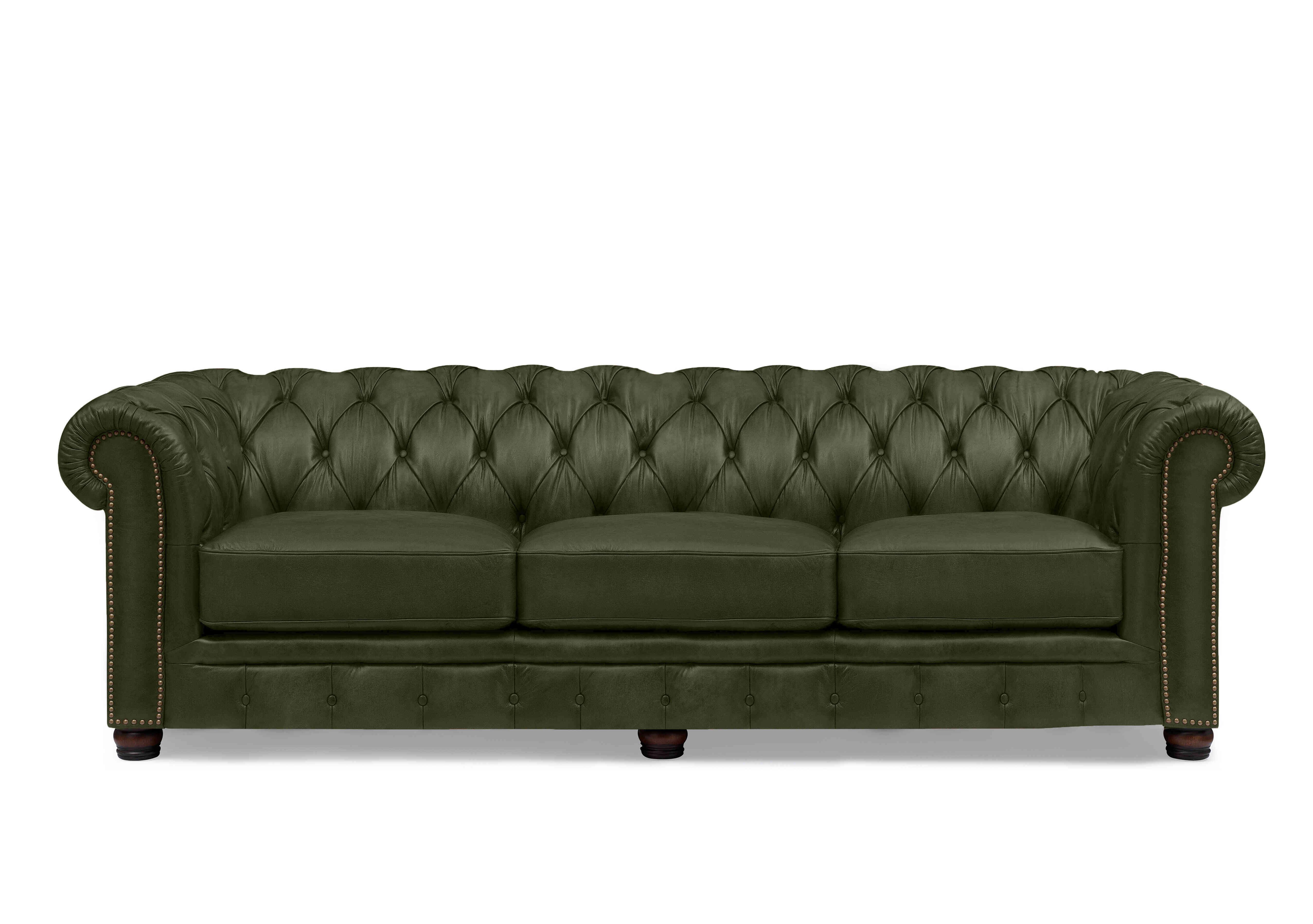 Shackleton 4 Seater Leather Chesterfield Sofa in X3y1-1965ls Emerald on Furniture Village