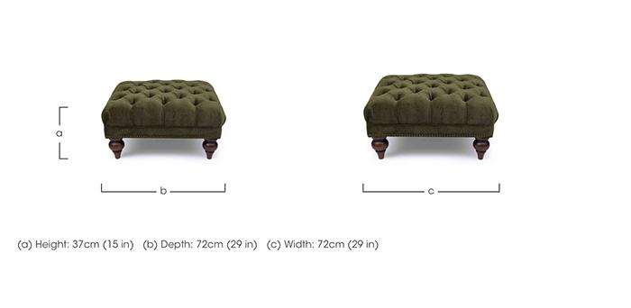 Shackleton Fabric Square Footstool with Turned Feet in  on Furniture Village