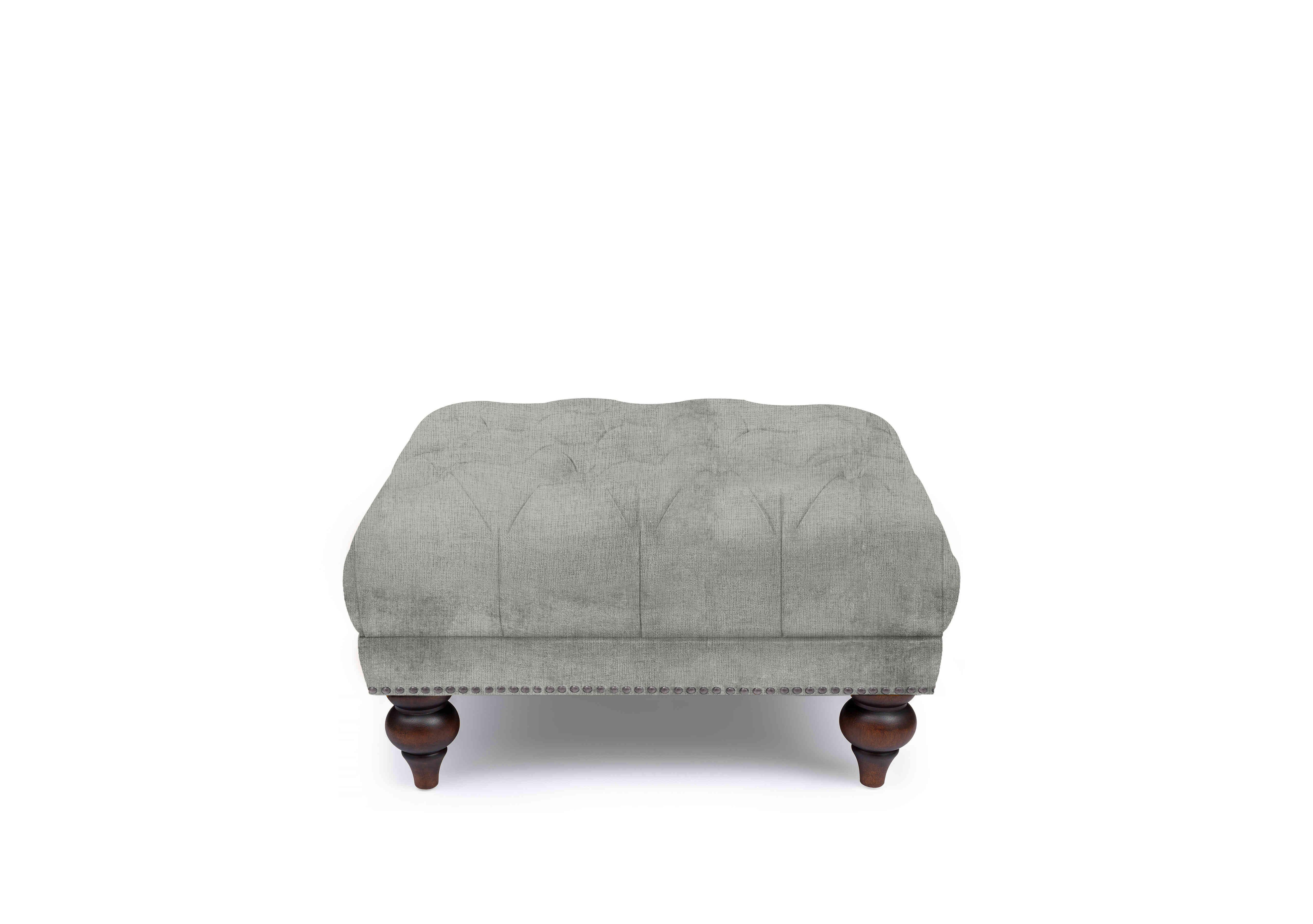 Shackleton Fabric Square Footstool with Turned Feet in X1-A622 Doves Tale on Furniture Village