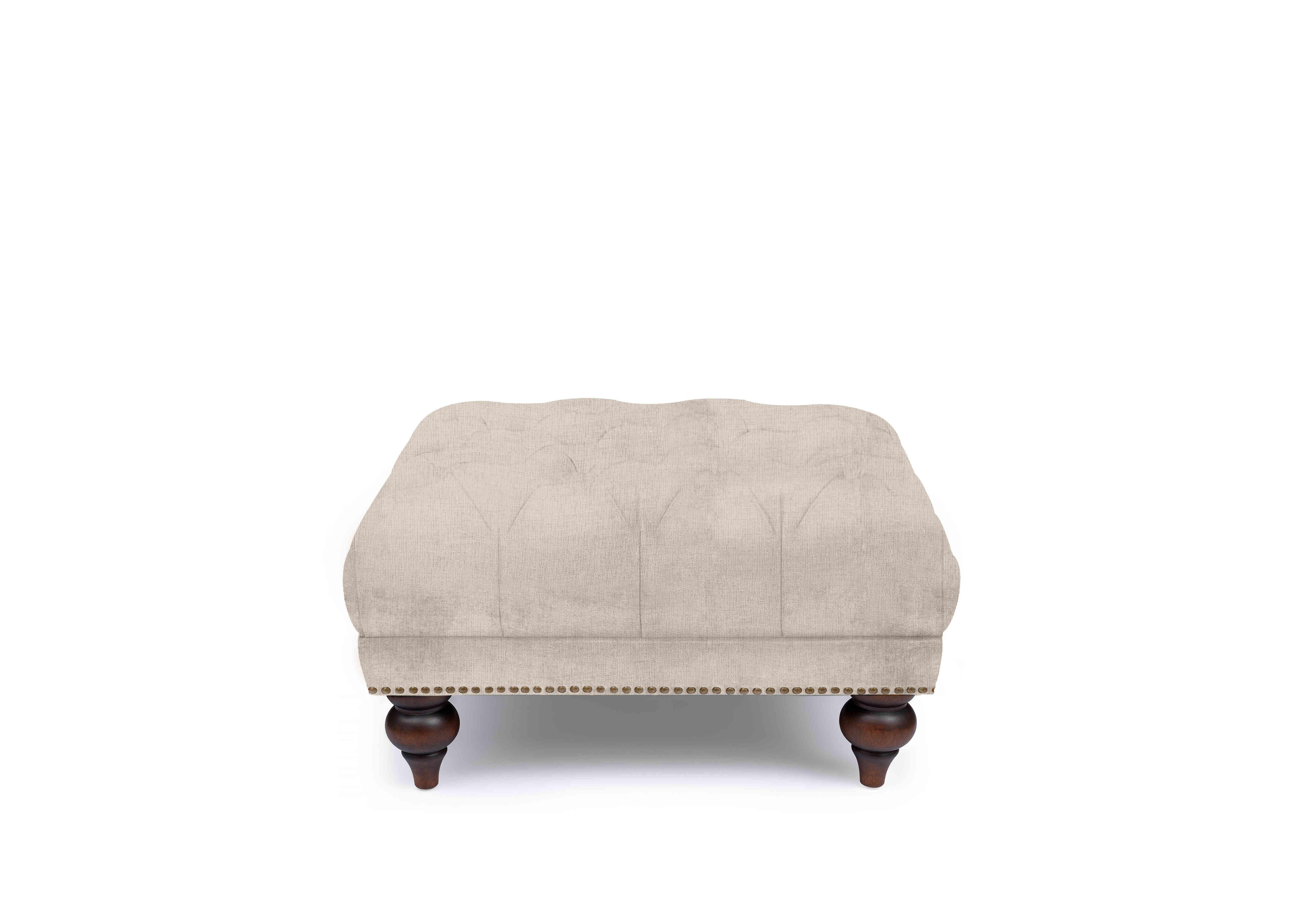 Shackleton Fabric Square Footstool with Turned Feet in X3-A603 Stone Hearth on Furniture Village