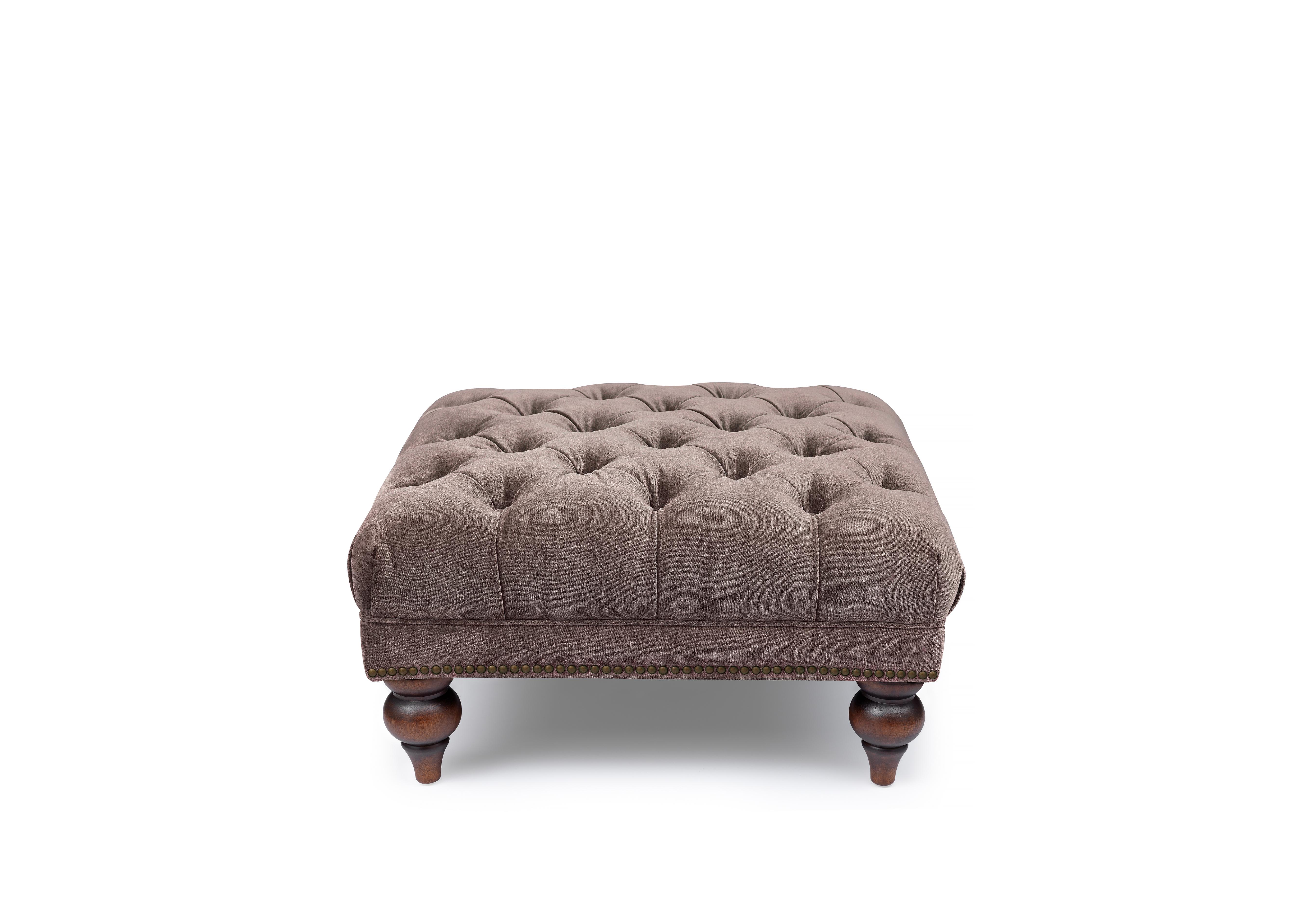 Shackleton Fabric Square Footstool with Turned Feet in X3y1-W023 Antler on Furniture Village