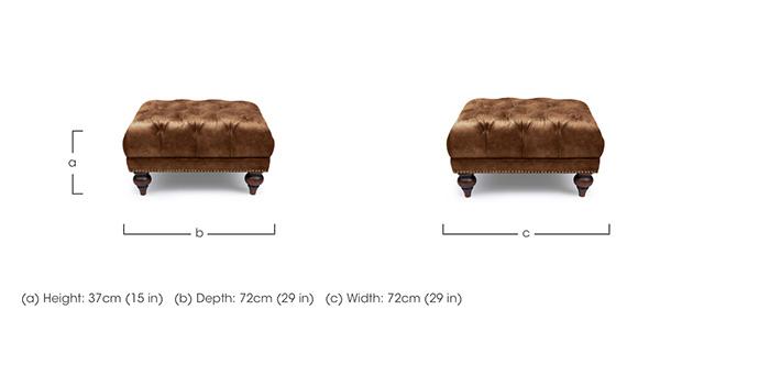 Shackleton Leather Square Footstool with Turned Feet in  on Furniture Village