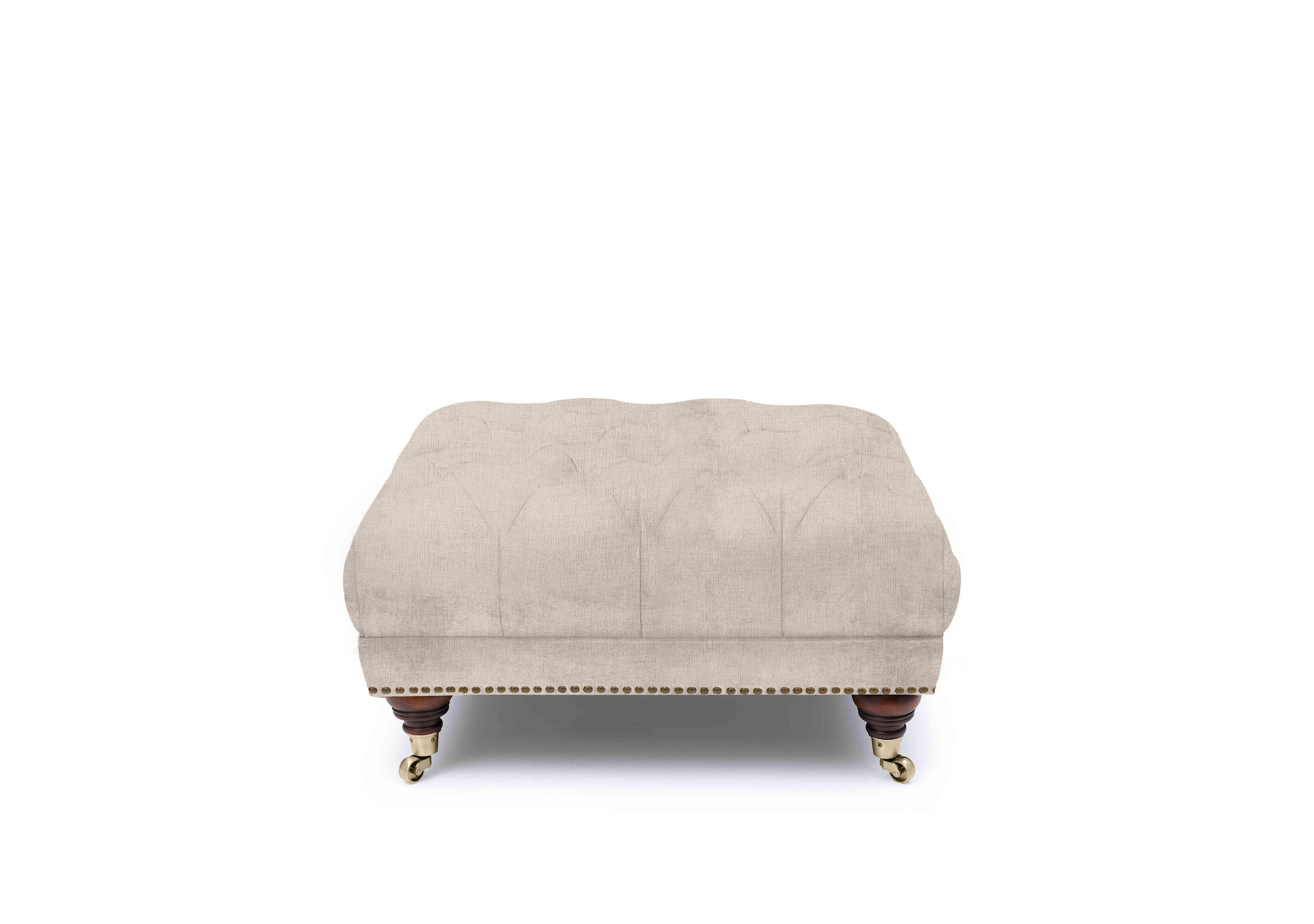 Shackleton Fabric Square Footstool with Castors in X3-A603 Stone Hearth on Furniture Village