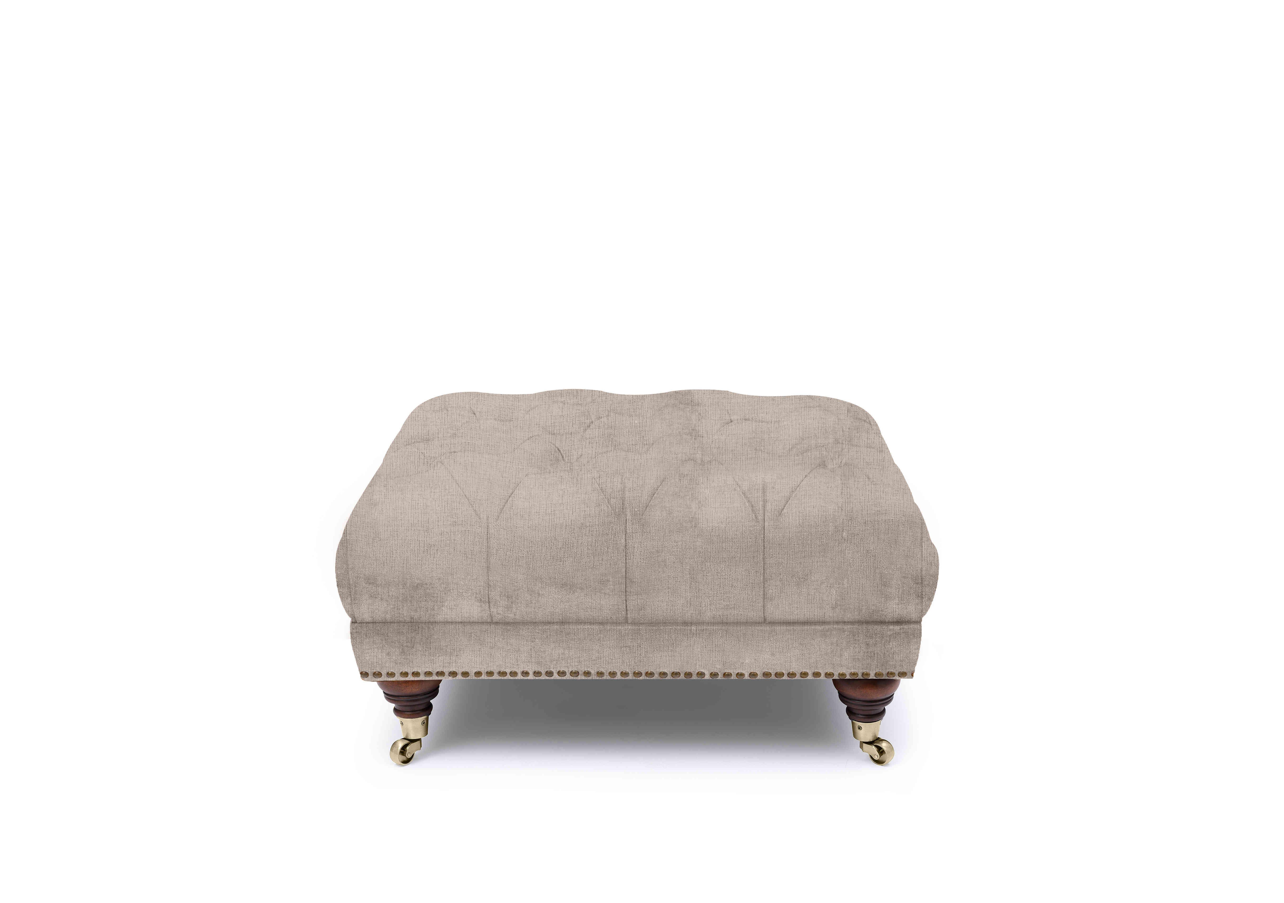 Shackleton Fabric Square Footstool with Castors in X3-A607 Bailey Brown on Furniture Village